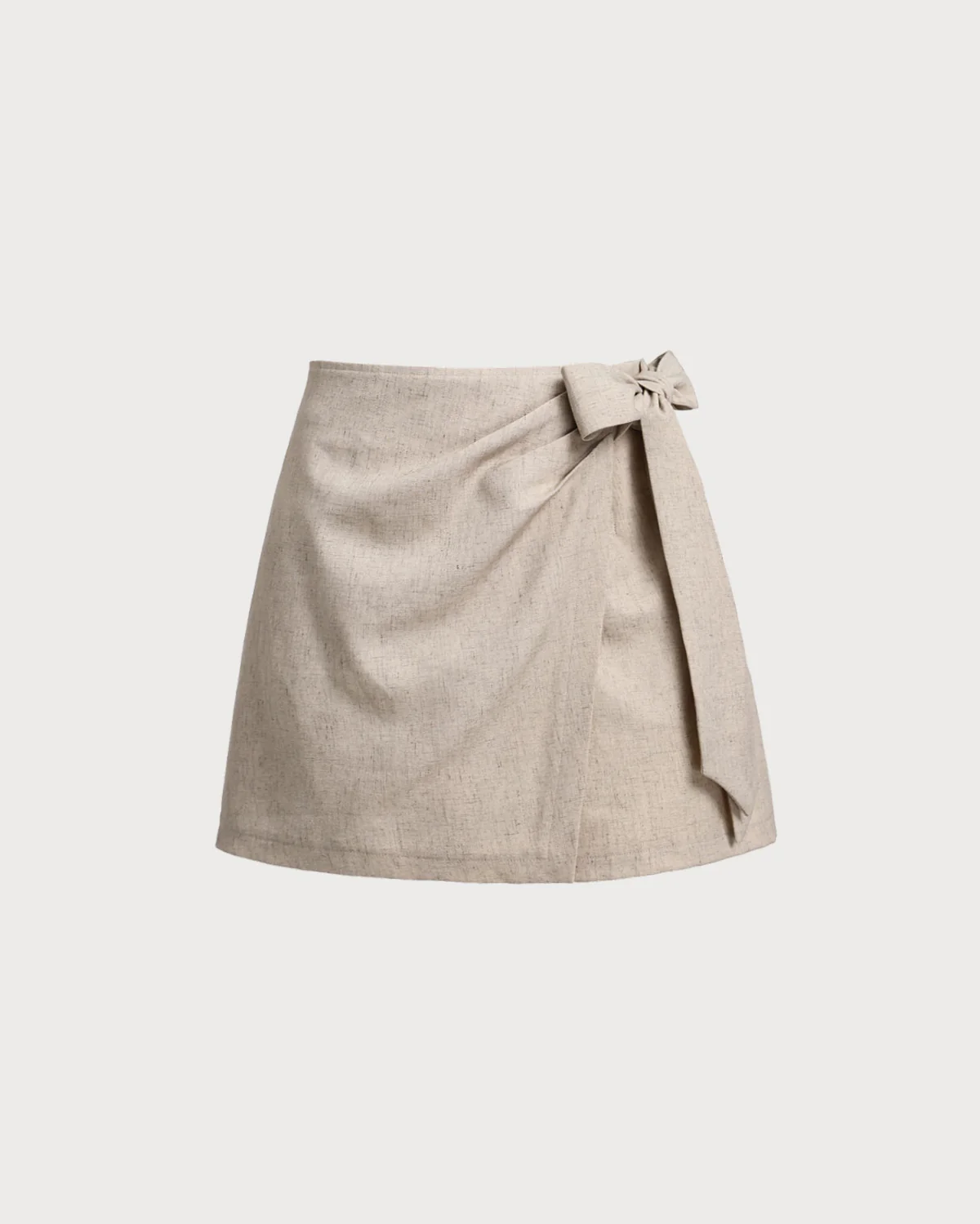 Khaki Ruched A-Line Skort - Image 5