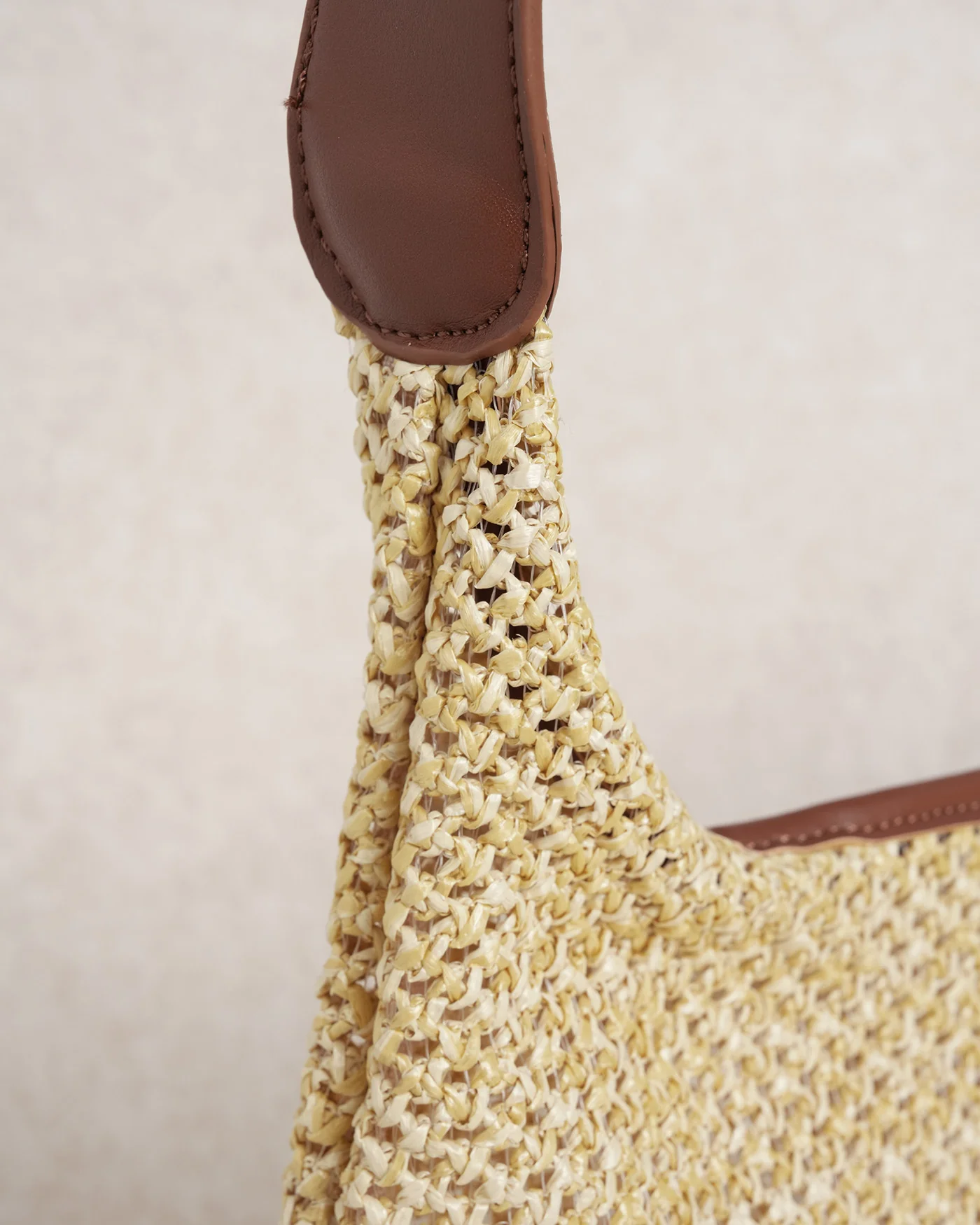 Khaki Straw Weaving Handbag - Image 4