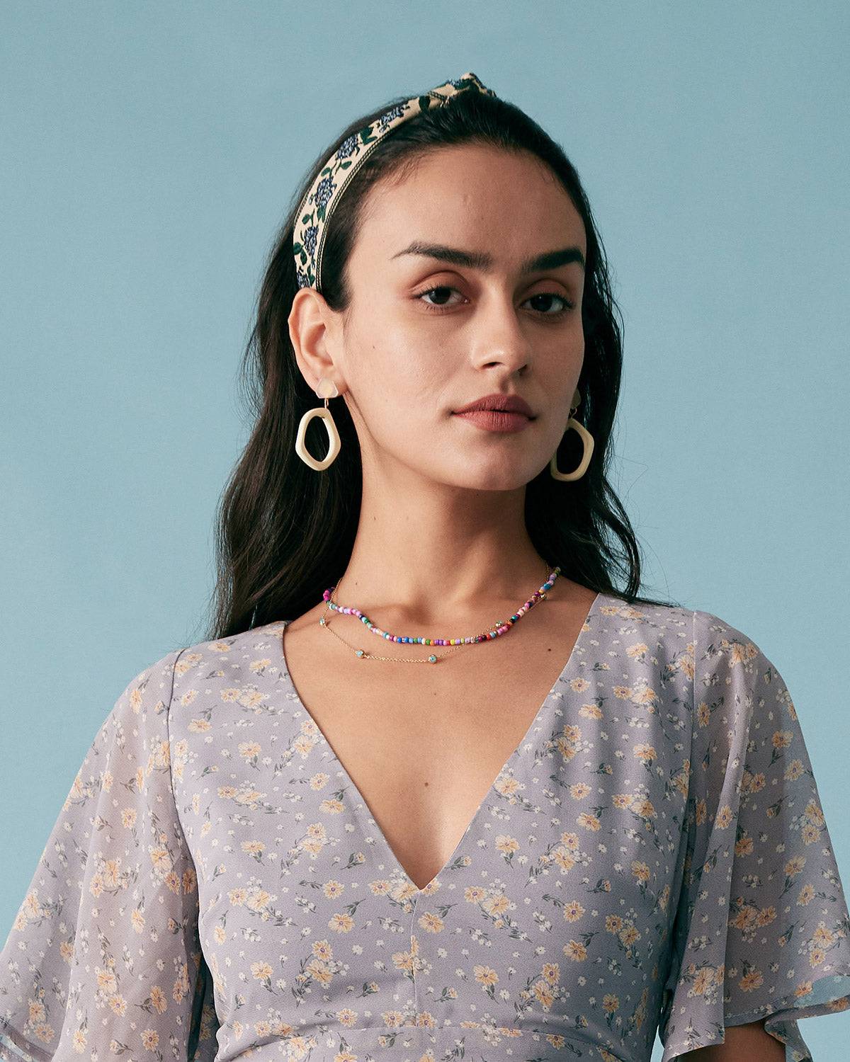 Knotted Floral Embroidered Headband - Image 3