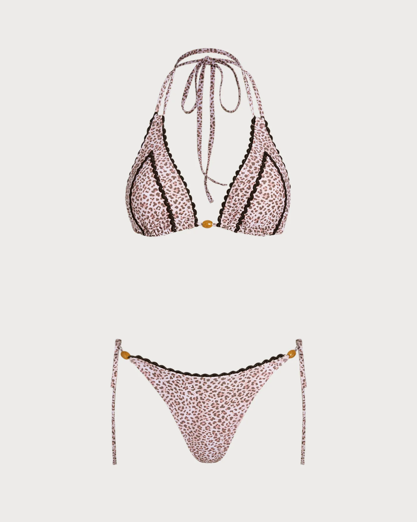 Leopard Print Halter Bikini Set - Image 2