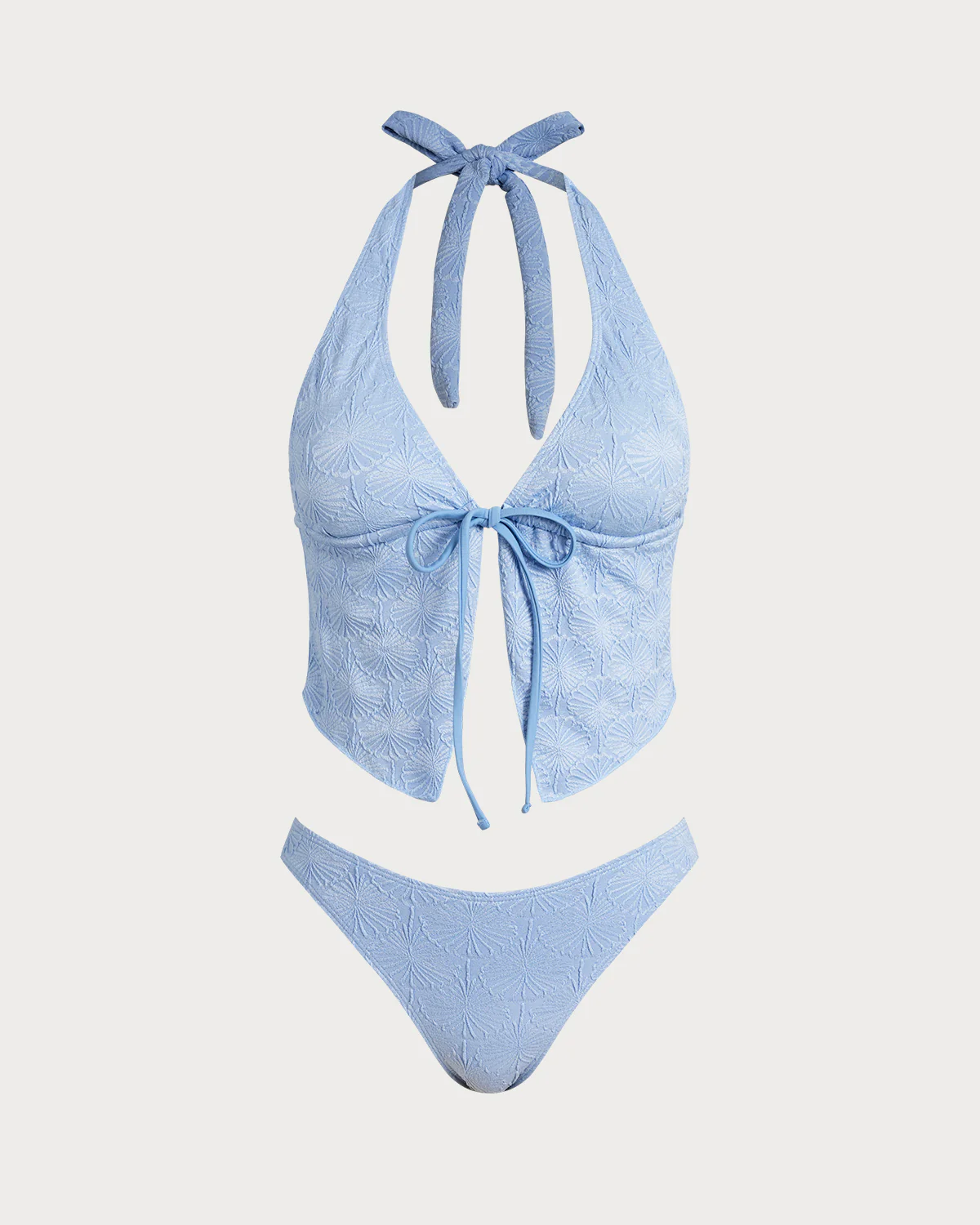 Light Blue Knitted Tankini Set - Image 2