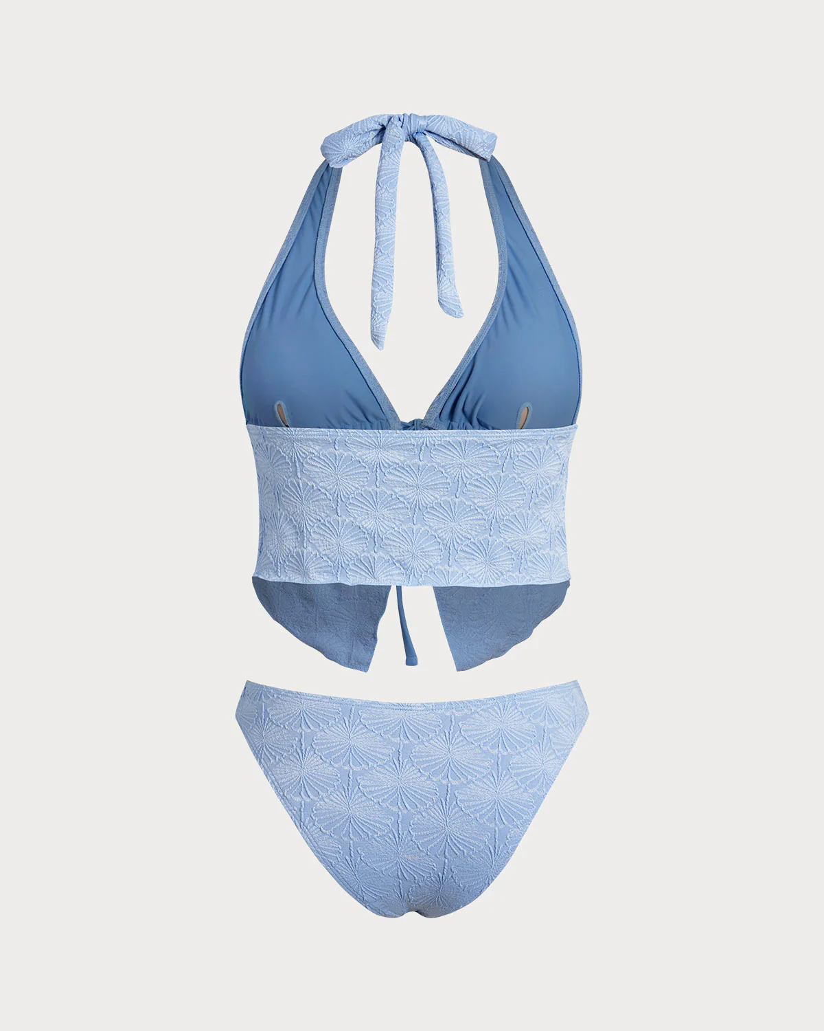 Light Blue Knitted Tankini Set - Image 3