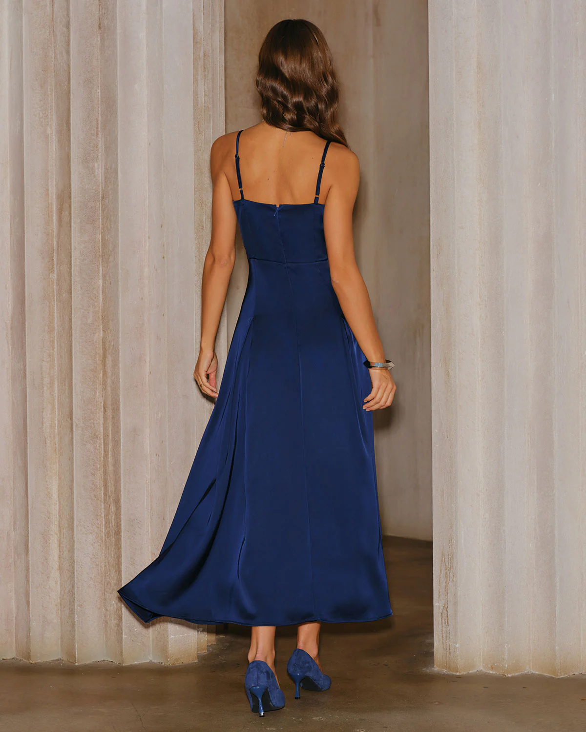 Navy A-Line Slip Maxi Dress - Image 4