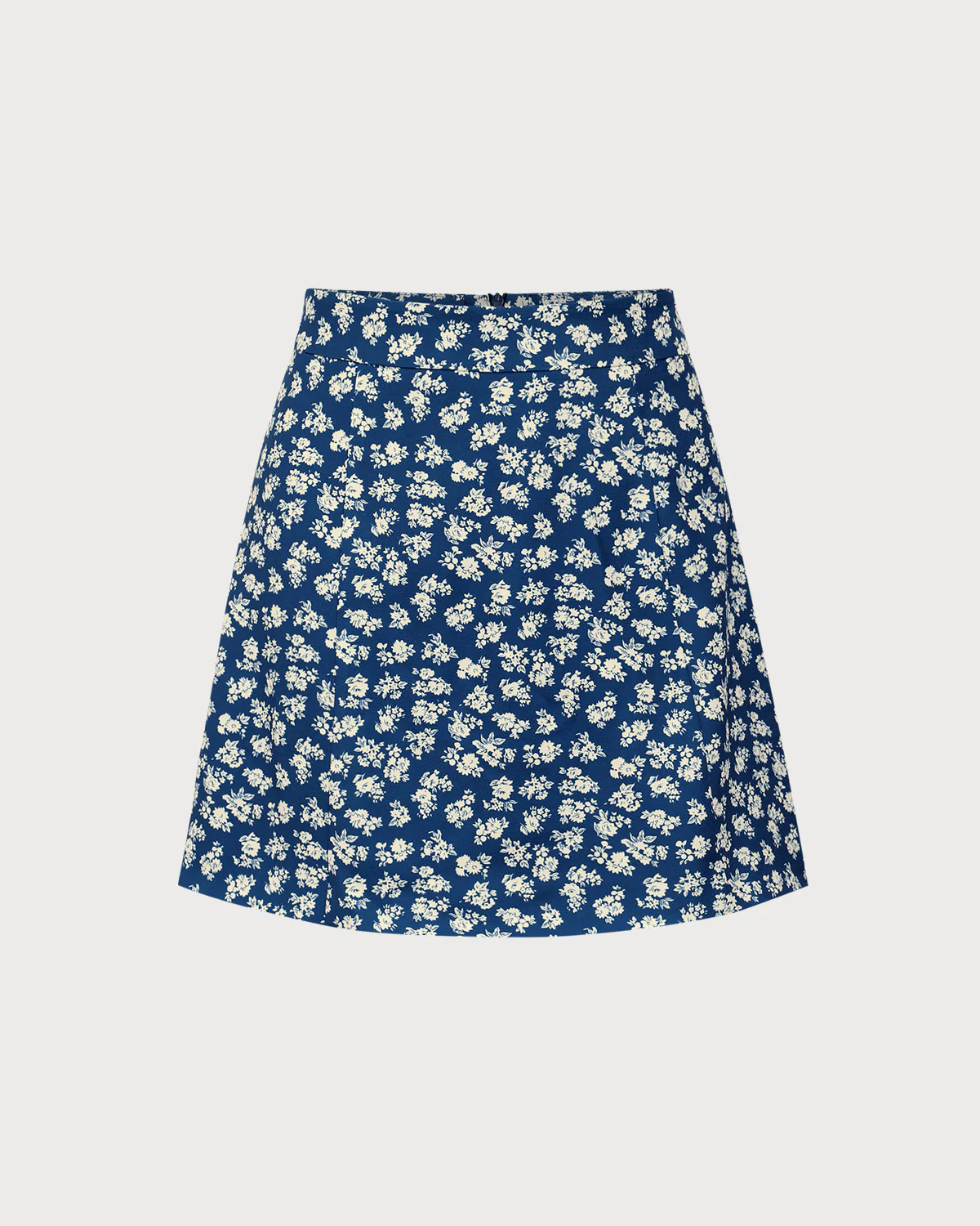 Navy Floral A-Line Mini Skirt - Image 5
