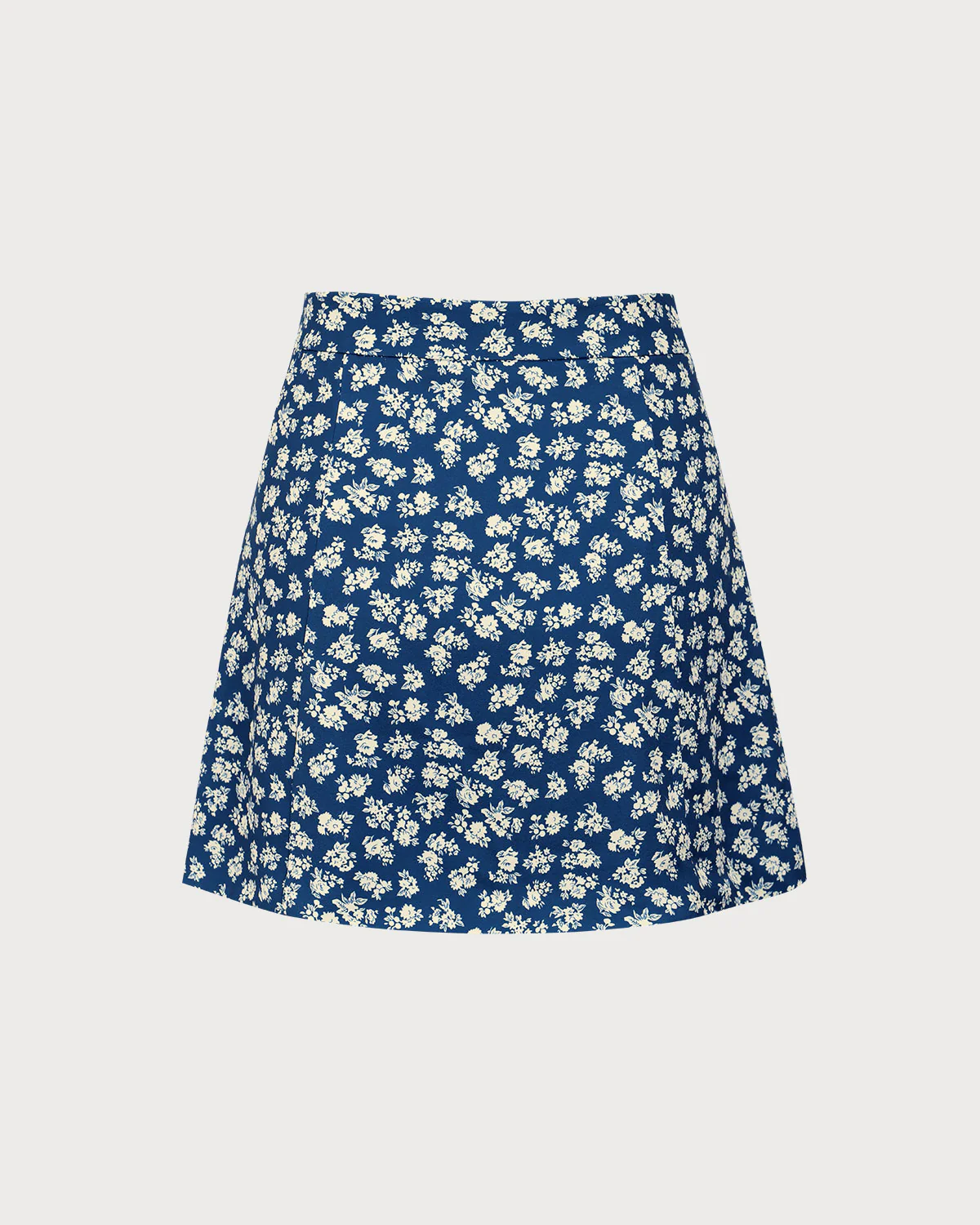 Navy Floral A-Line Mini Skirt - Image 6