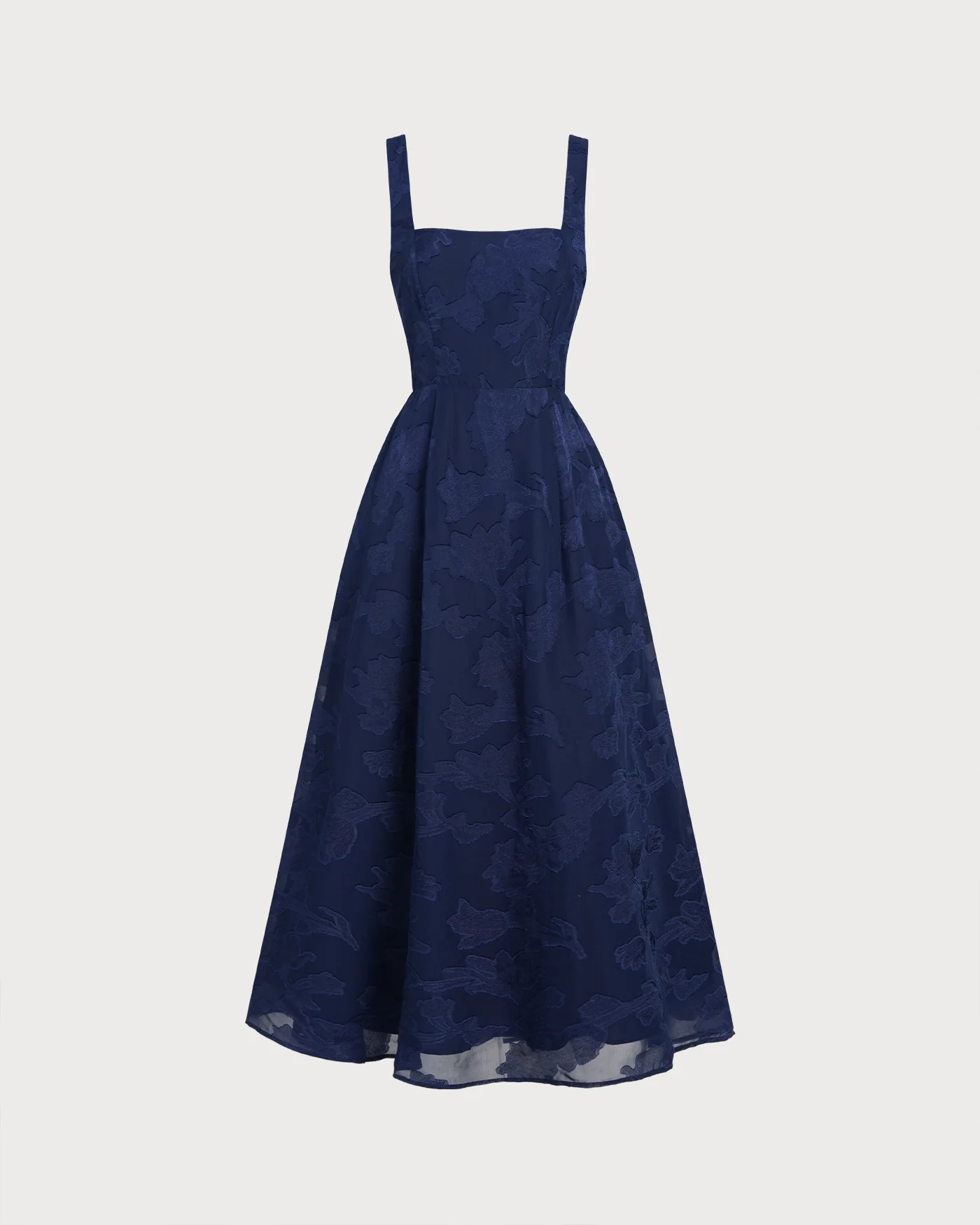 Navy Jacquard Slip Maxi Dress - Image 4