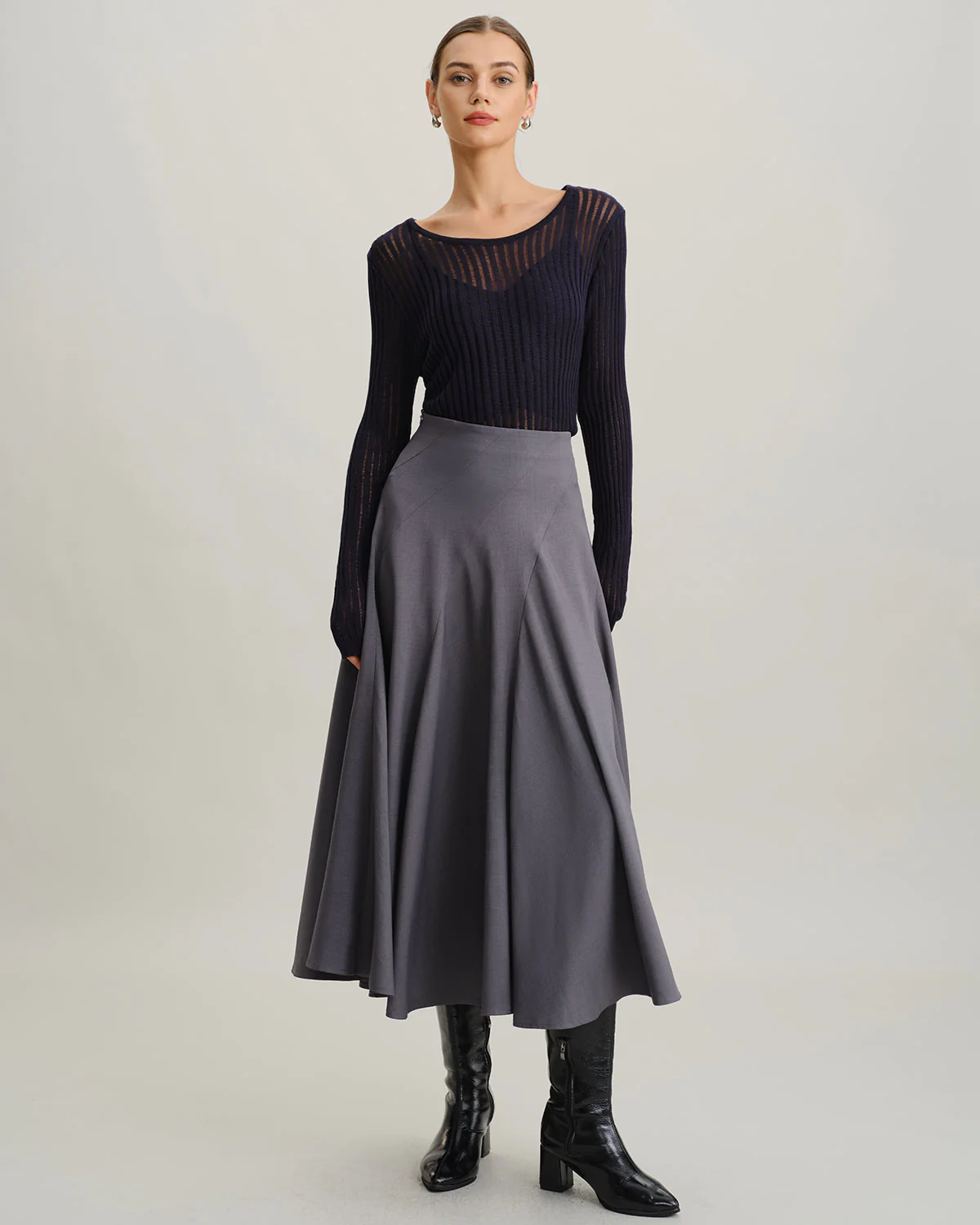 Navy Pullover Sweater Two-Piece Set - Image 3
