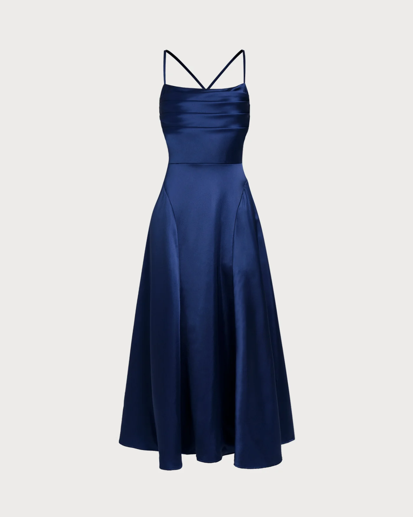 Navy Satin Slip Maxi Dress - Image 7
