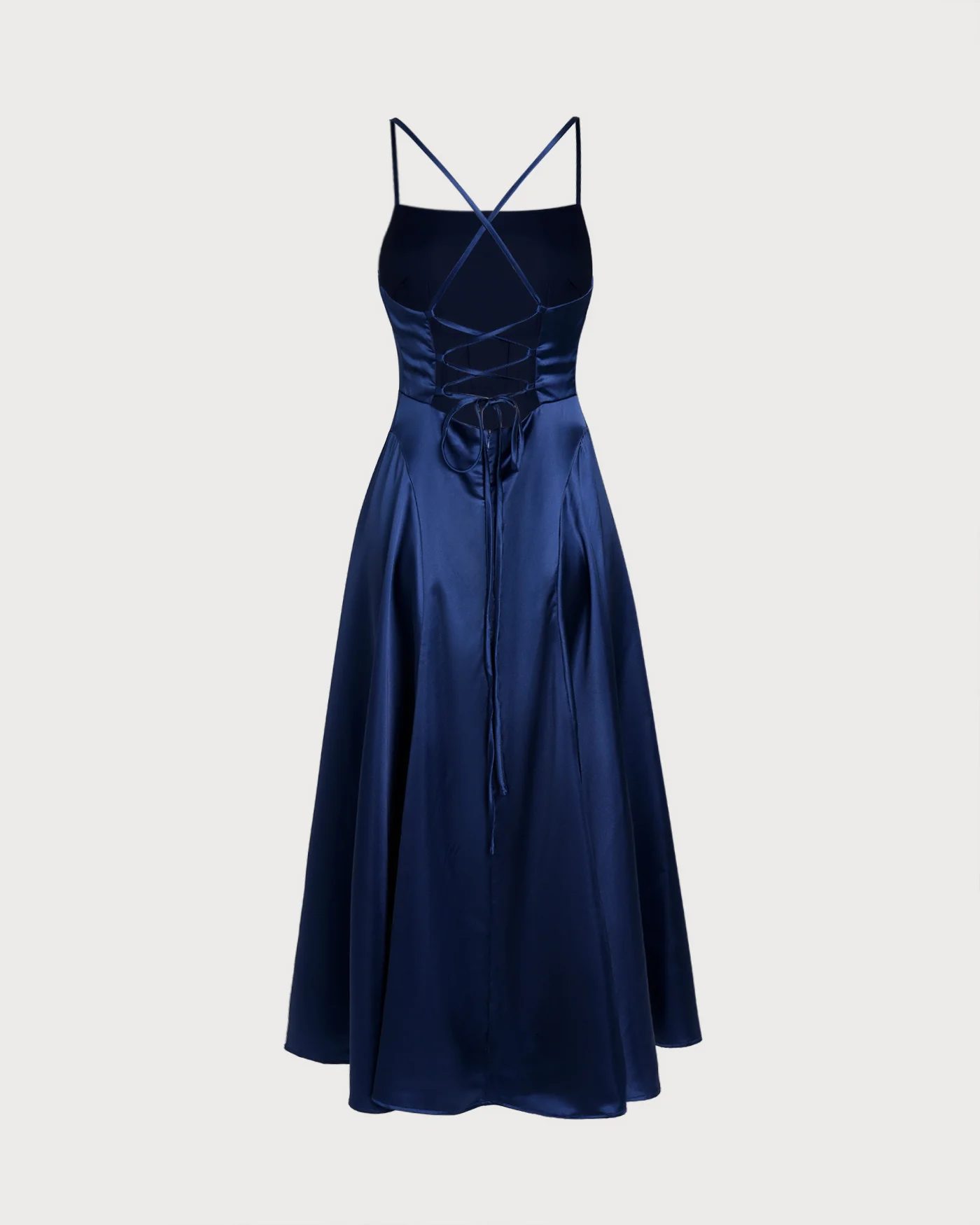 Navy Satin Slip Maxi Dress - Image 8