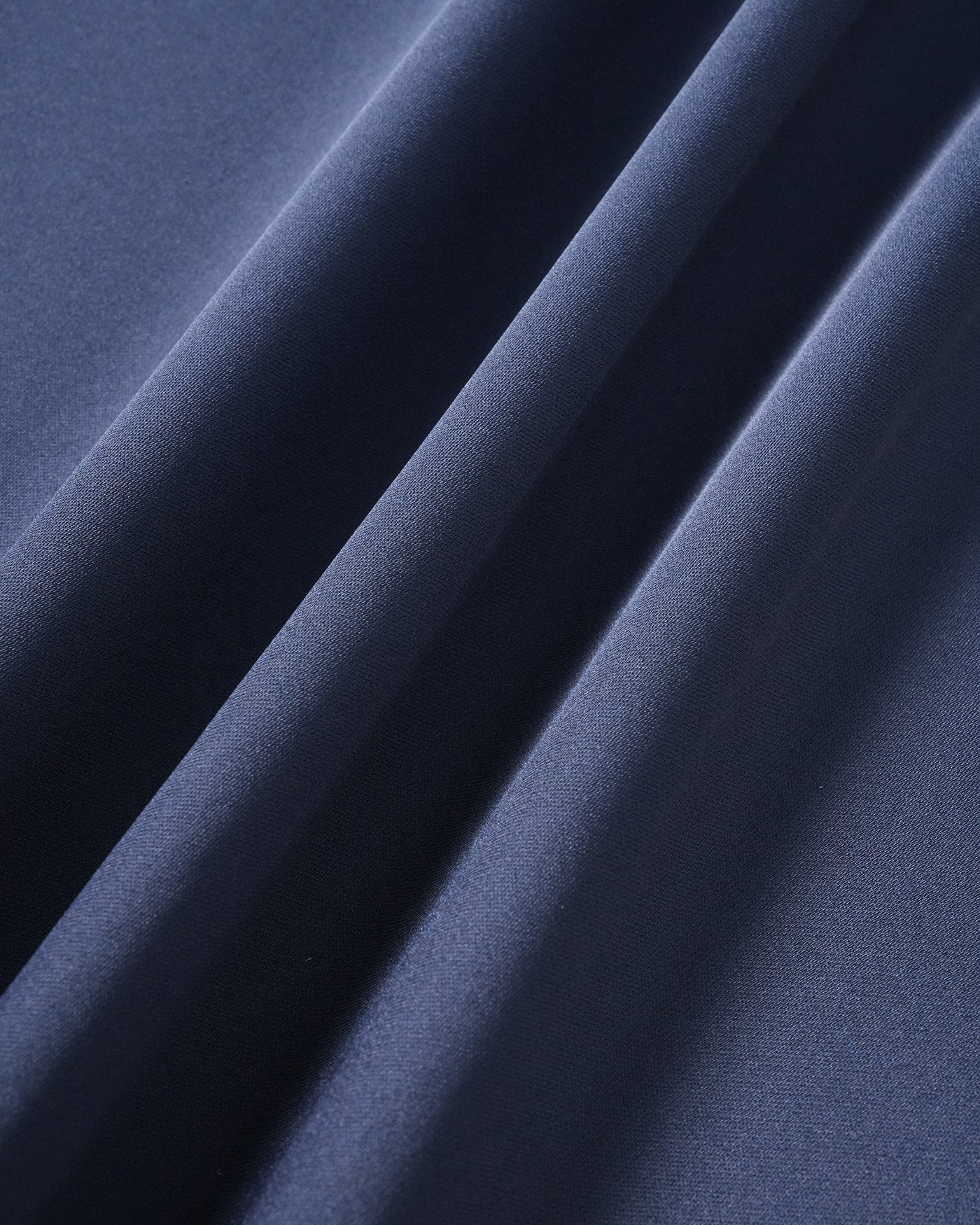 Navy V Neck Satin Midi Dress - Image 9