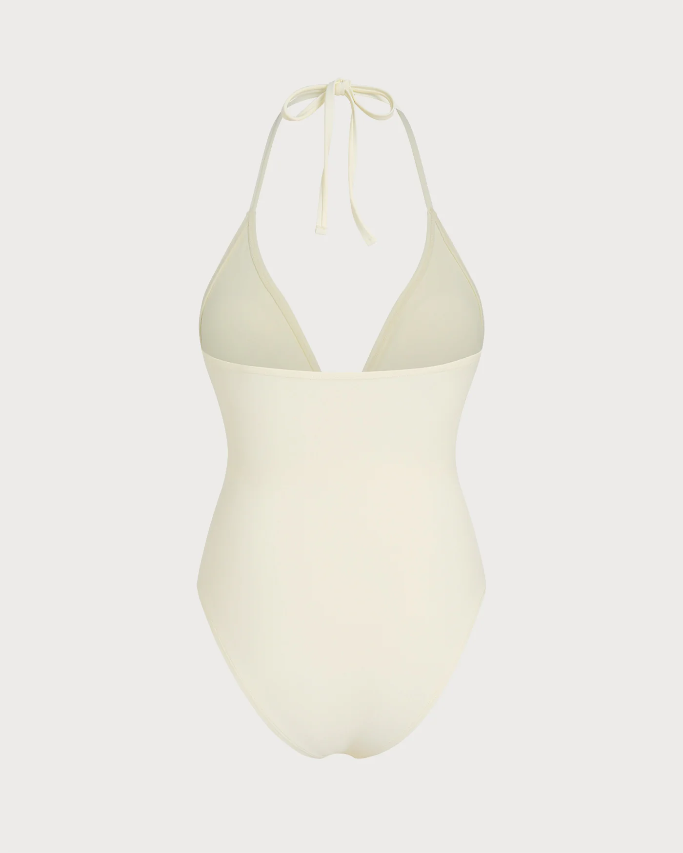 Off White Halter Bralette One Piece Swimsuit - Image 5
