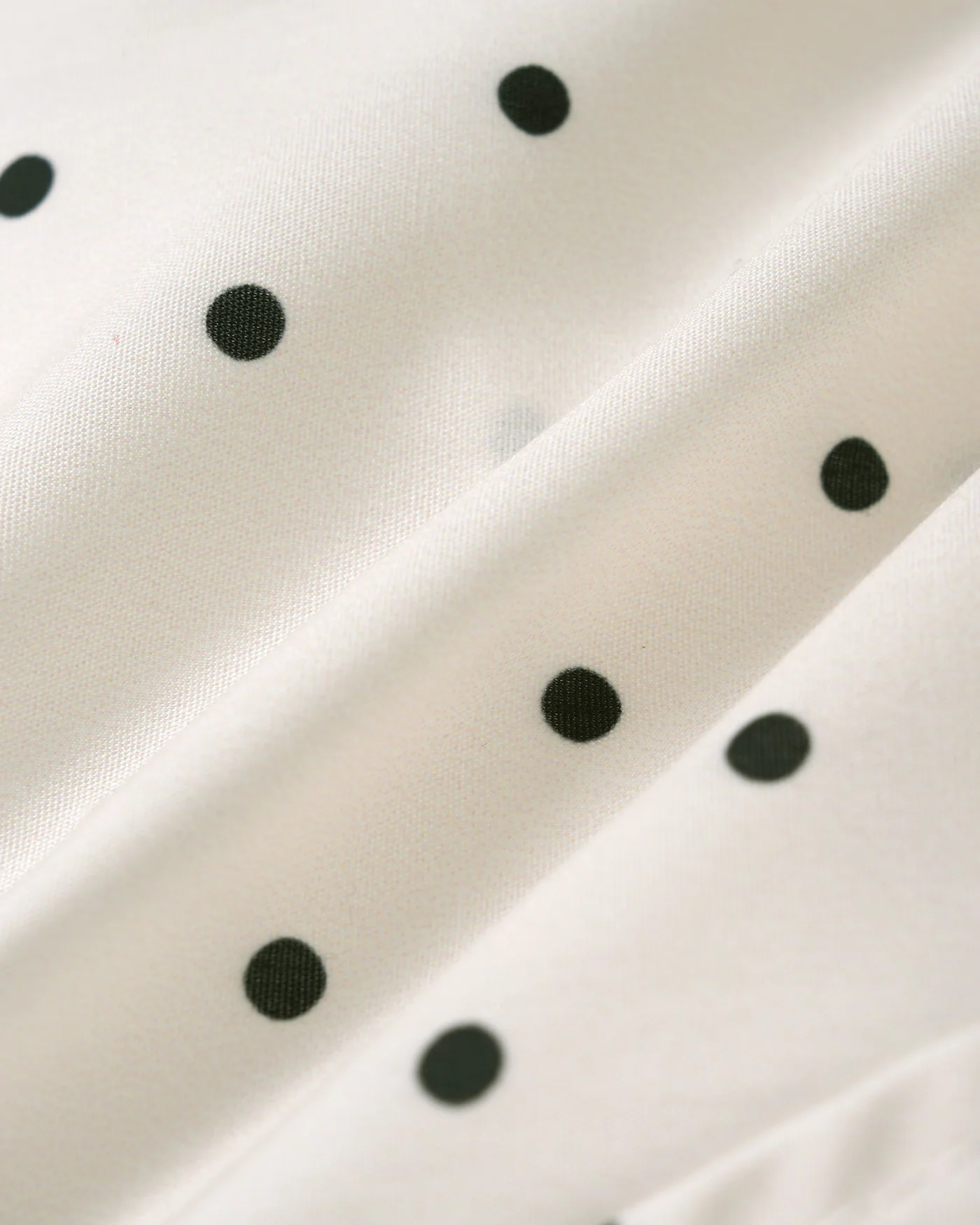 Off White Mandarin Collar Polka Dot Tee - Image 7