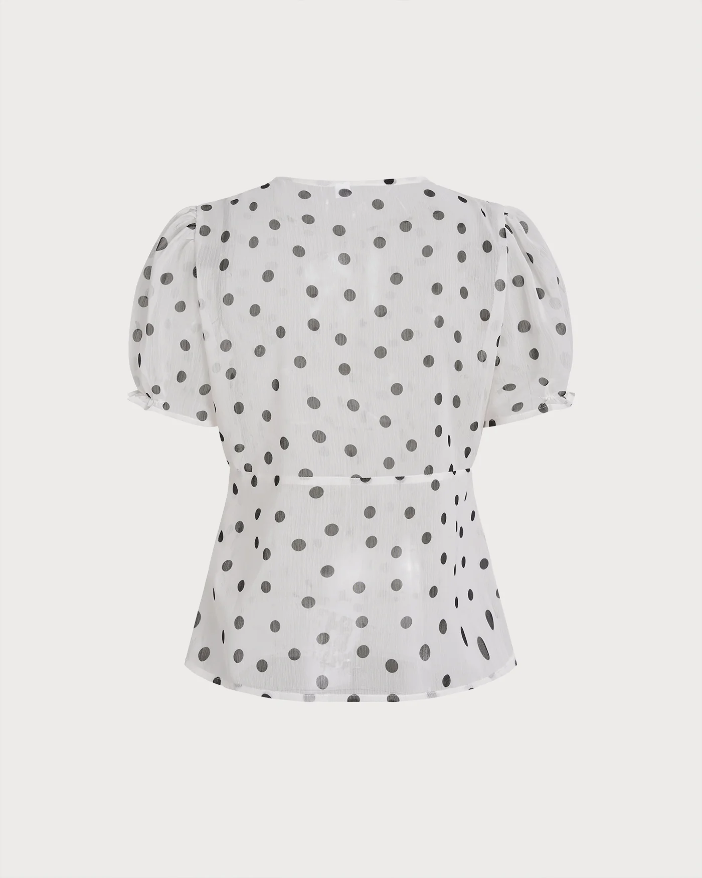 Off White Polka Dot Puffed Sleeve Tee - Image 2