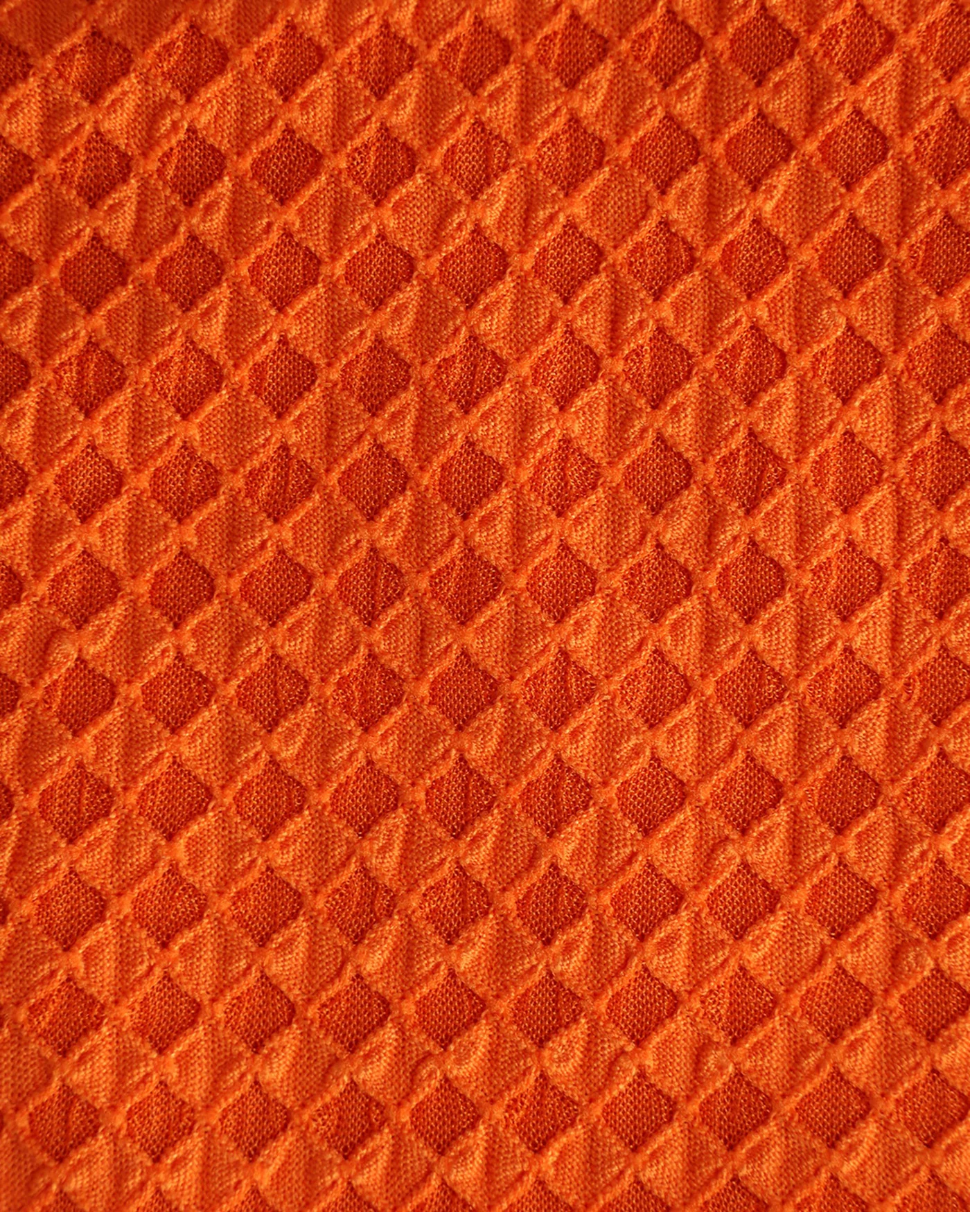 Orange Elastic Waist Textured Bikini Set - Image 4