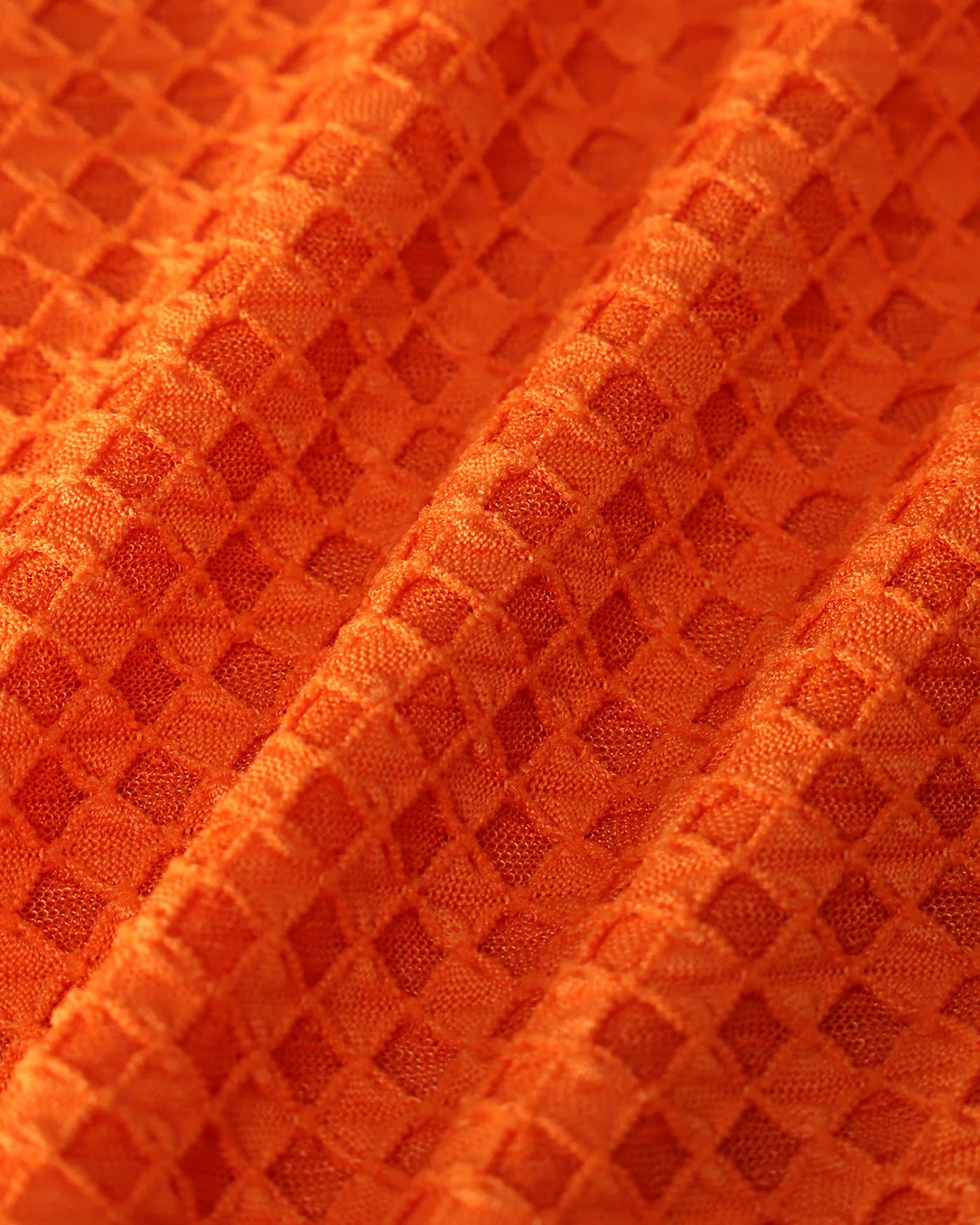 Orange Elastic Waist Textured Bikini Set - Image 5