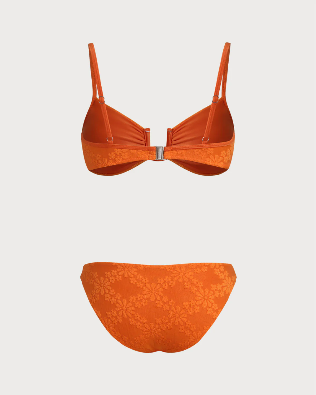 Orange Jacquard Bralette Bikini Set - Image 4