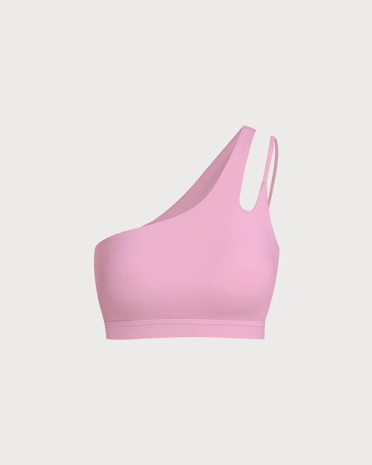 Pink Cropped One Shoulder Yoga Cami Top - Light Support - Image 5