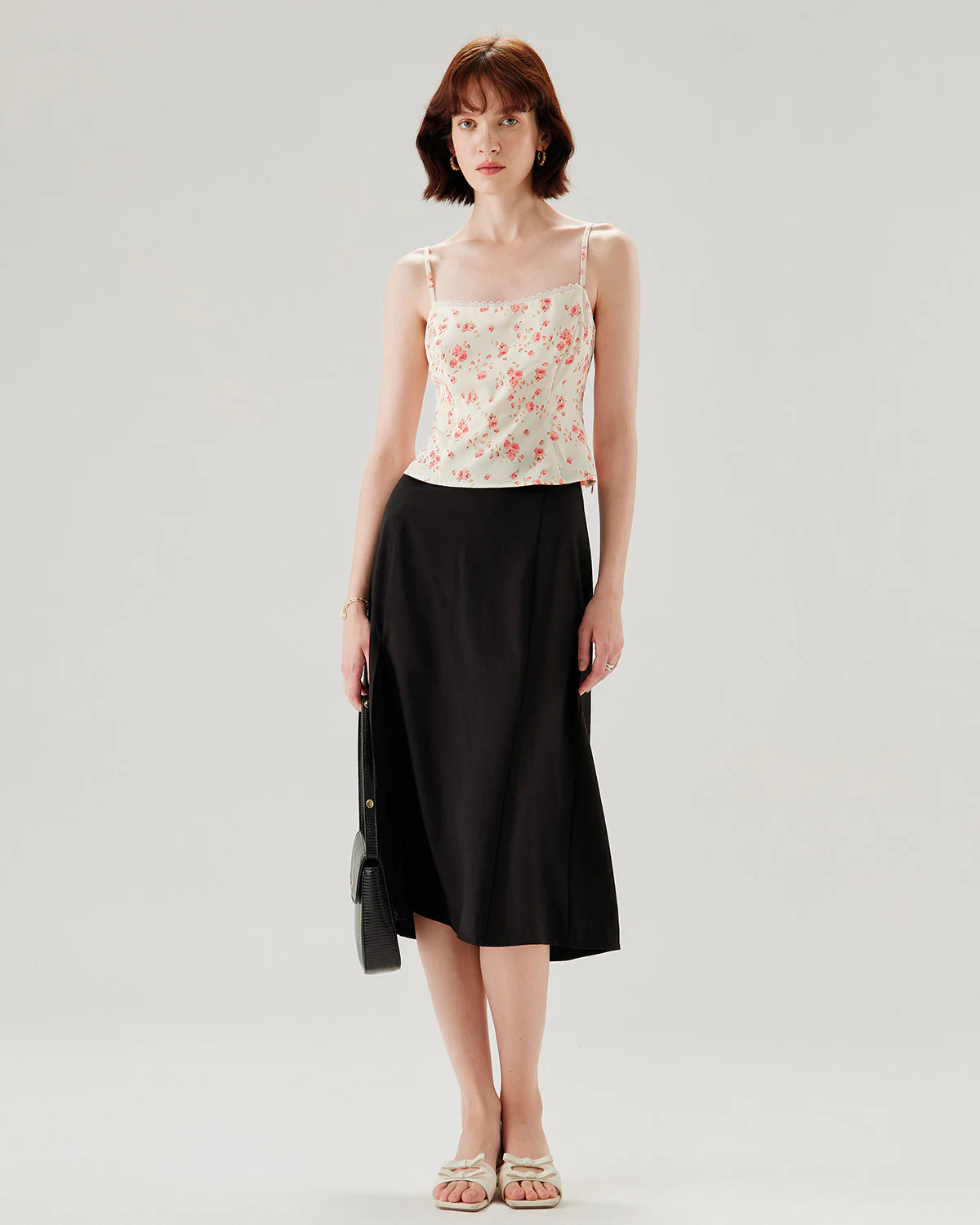 Pink Floral Cropped Cami Top - Image 9