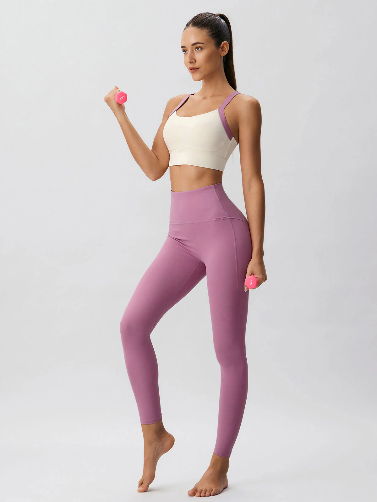 Pink High Waisted Quick-drying Leggings - Image 3