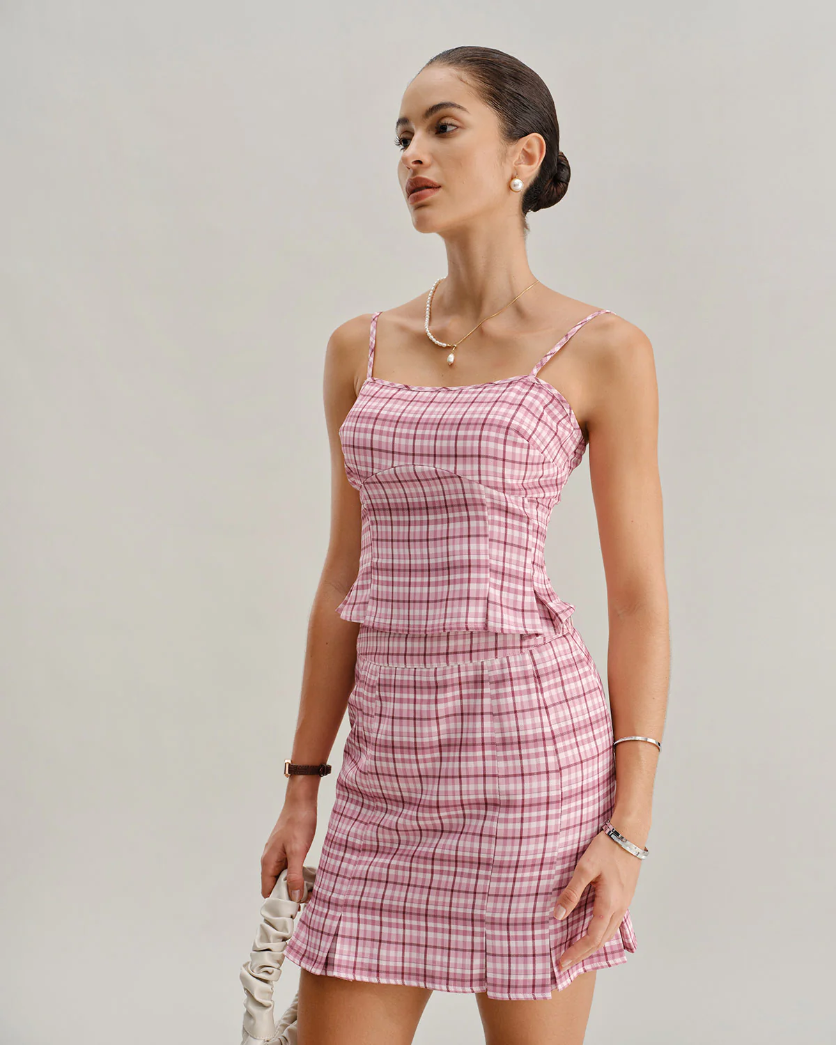 Pink Plaid Cami Top - Image 3