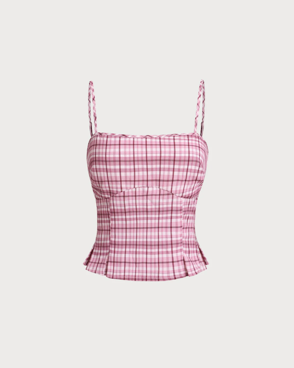 Pink Plaid Cami Top - Image 6