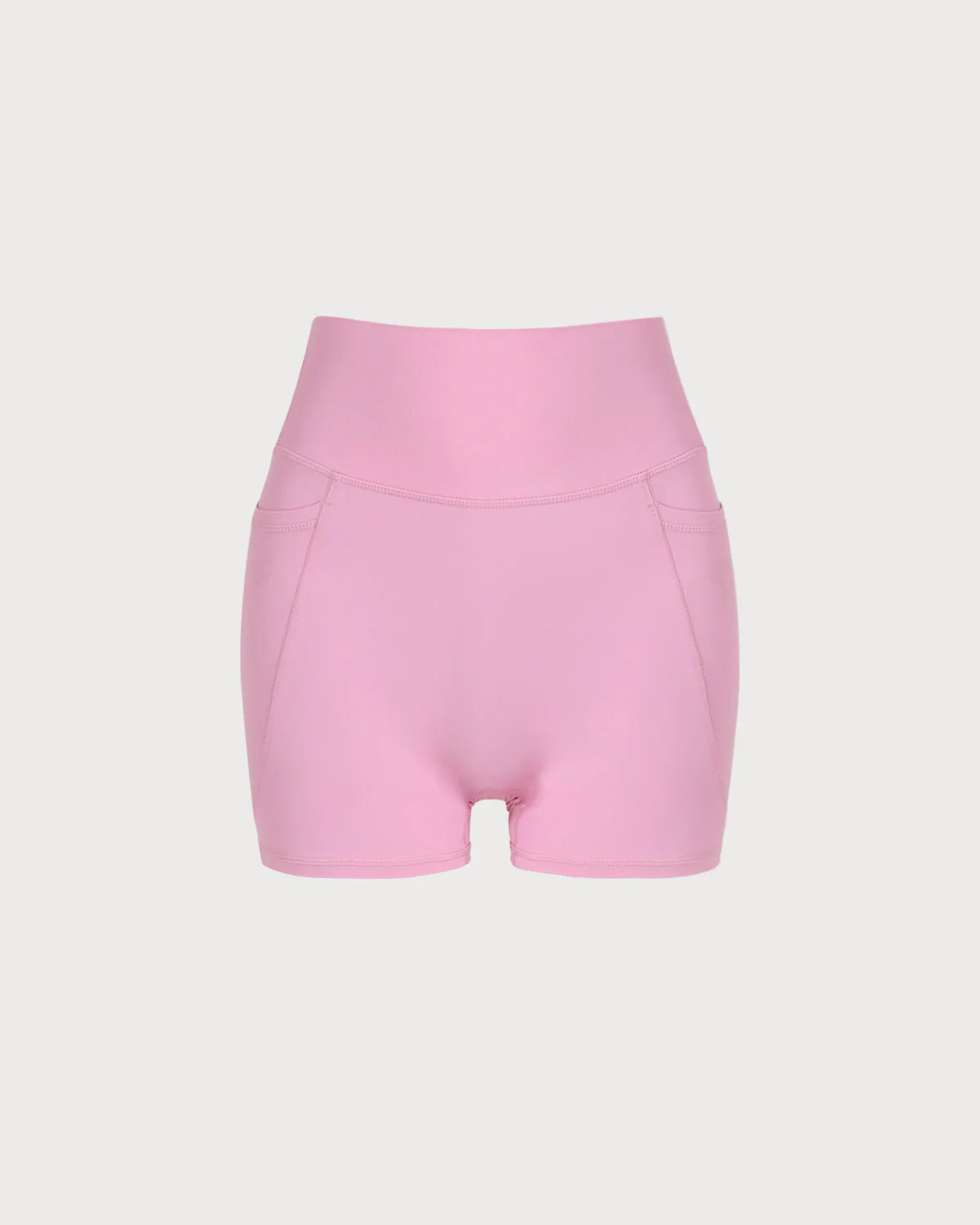 Pink Pocket High Waisted Yoga Shorts - Image 4