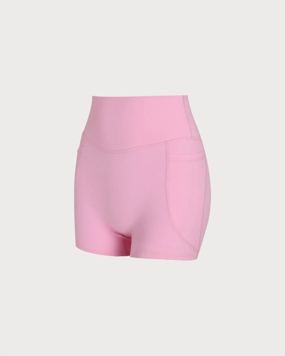 Pink Pocket High Waisted Yoga Shorts - Image 5