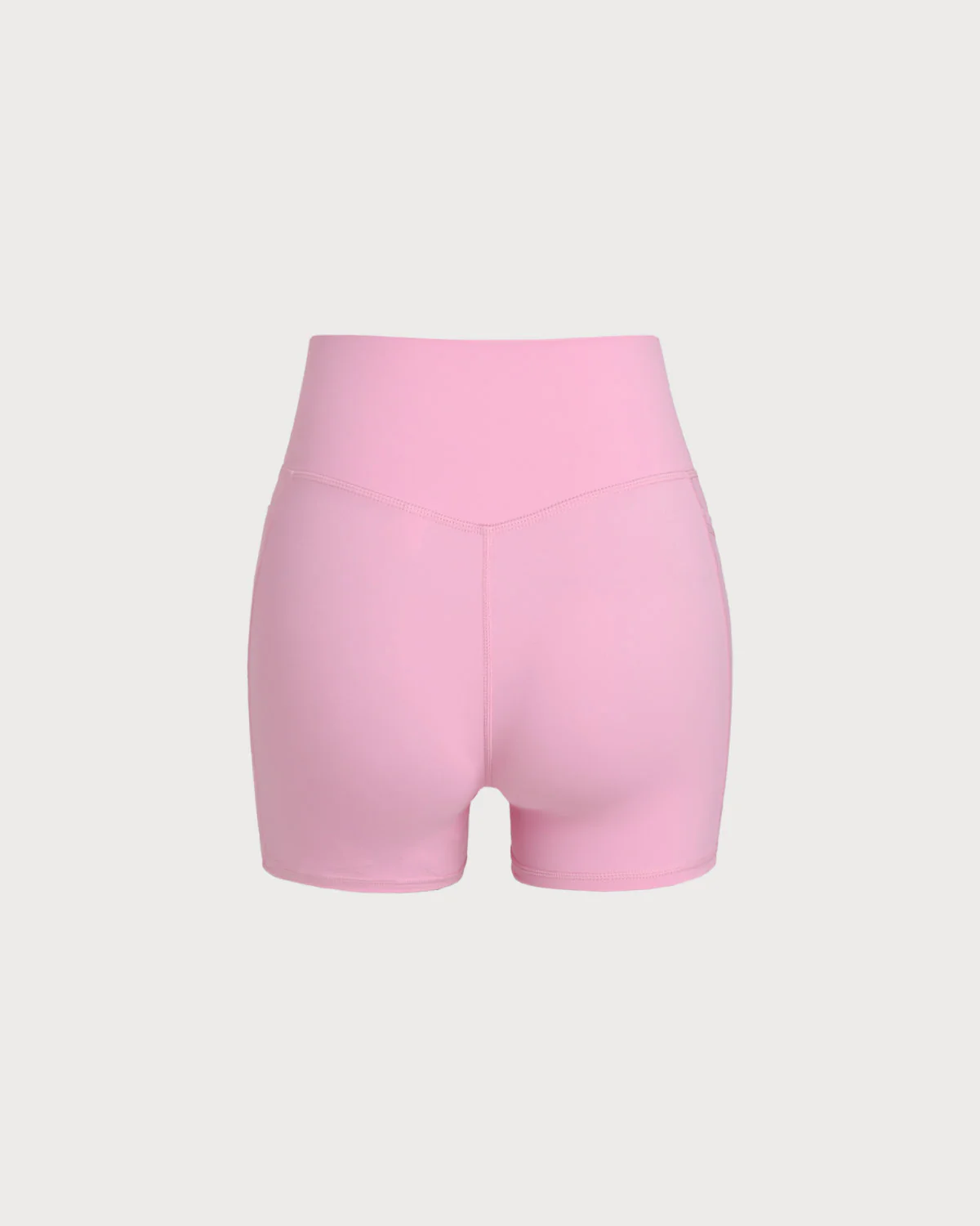 Pink Pocket High Waisted Yoga Shorts - Image 6