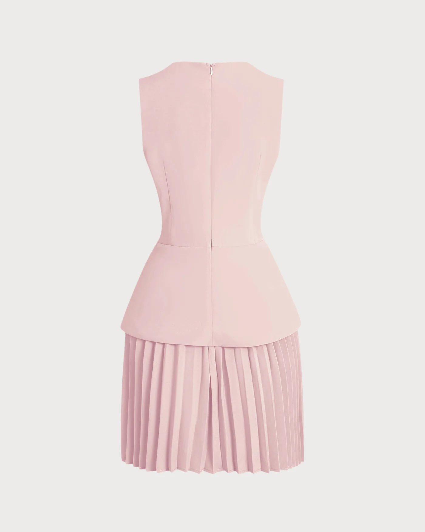 Pink Round Neck Skater Mini Dress - Image 6