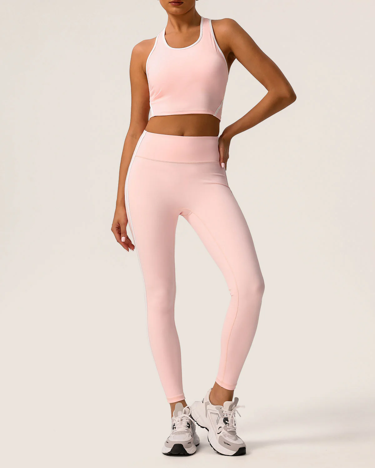 Pink Scoop Neck Yoga Tank Top - Light Support - Image 3