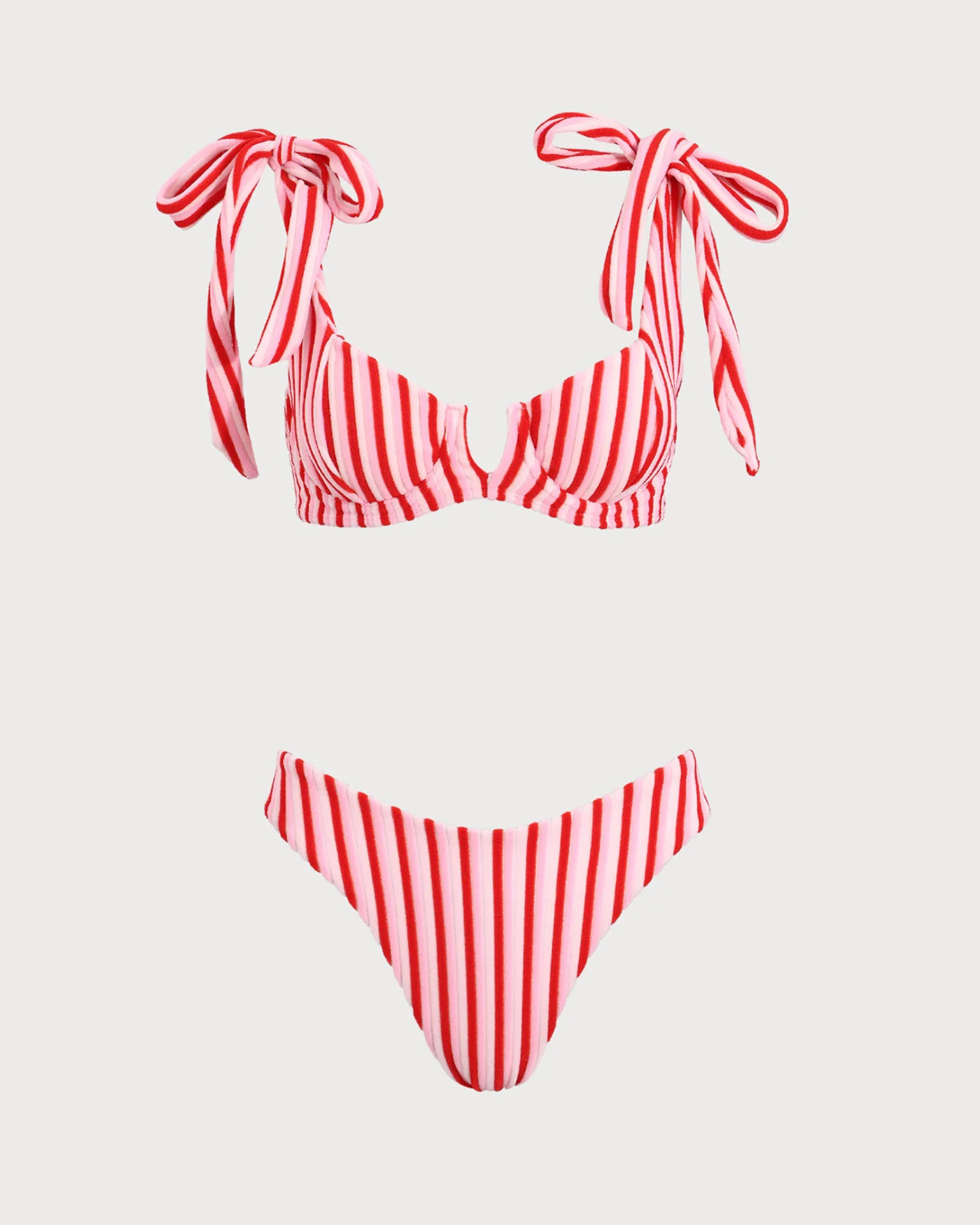 Pink Striped Bikini Set - Image 2