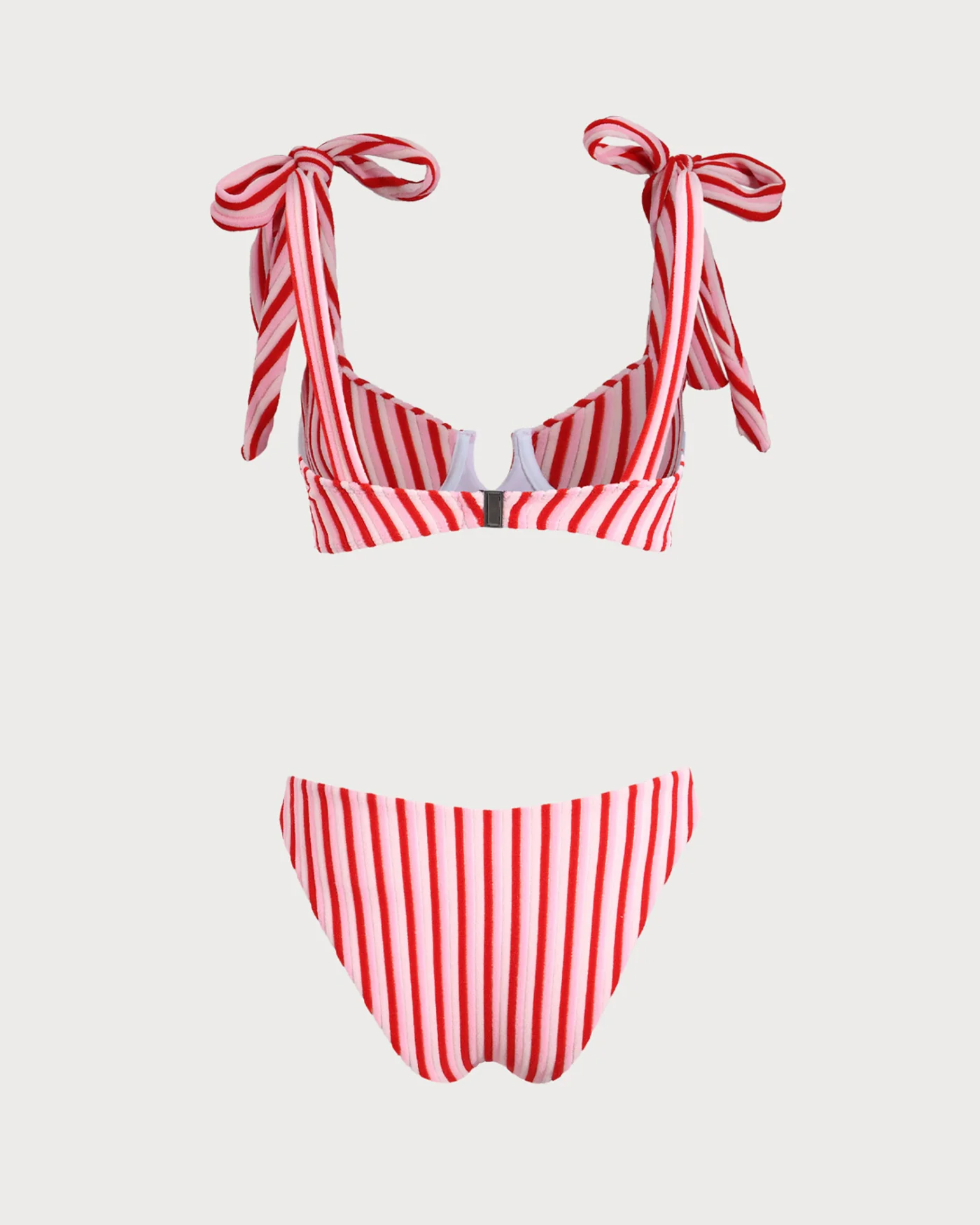 Pink Striped Bikini Set - Image 3