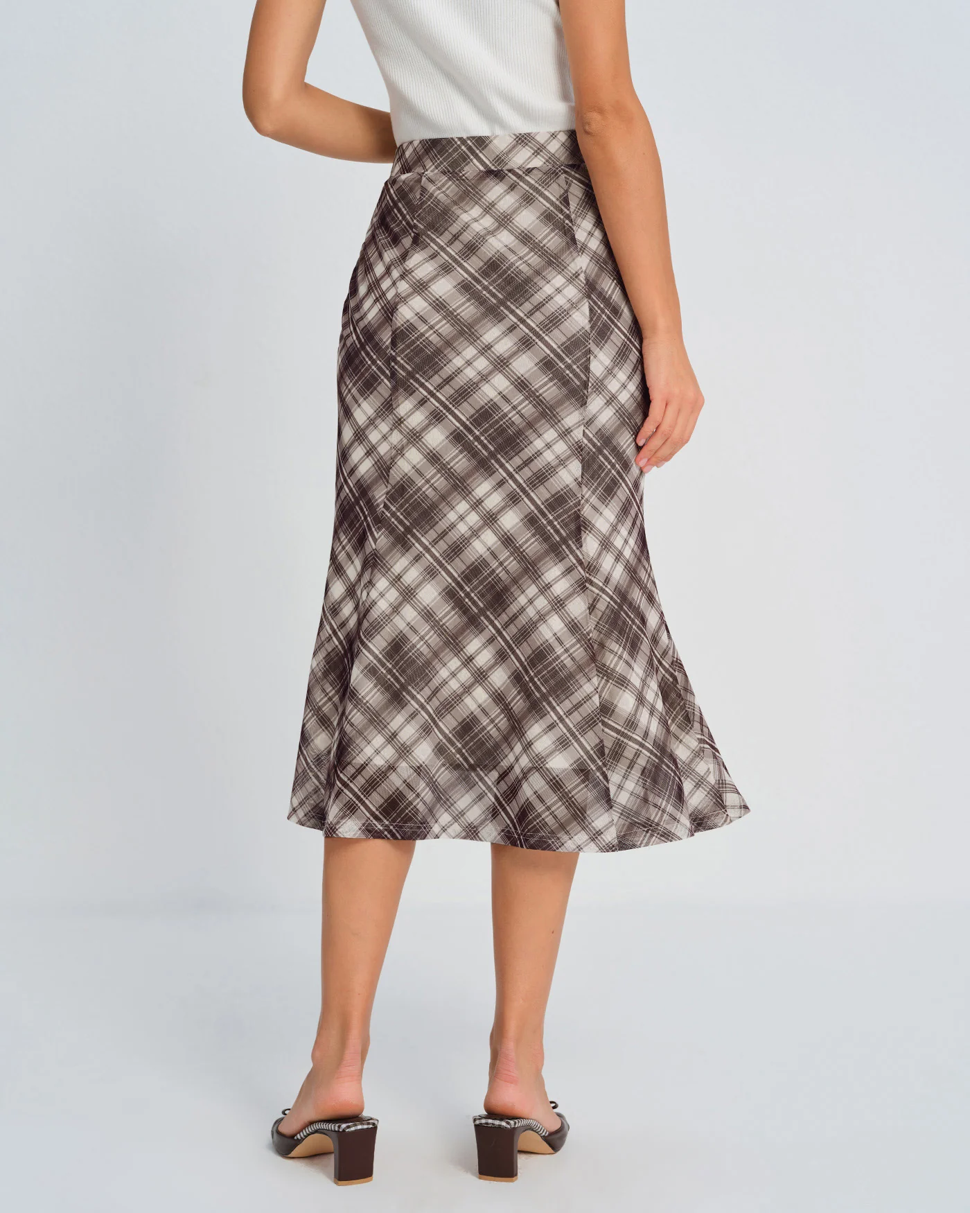 Plaid Mermaid Midi Skirt - Image 5