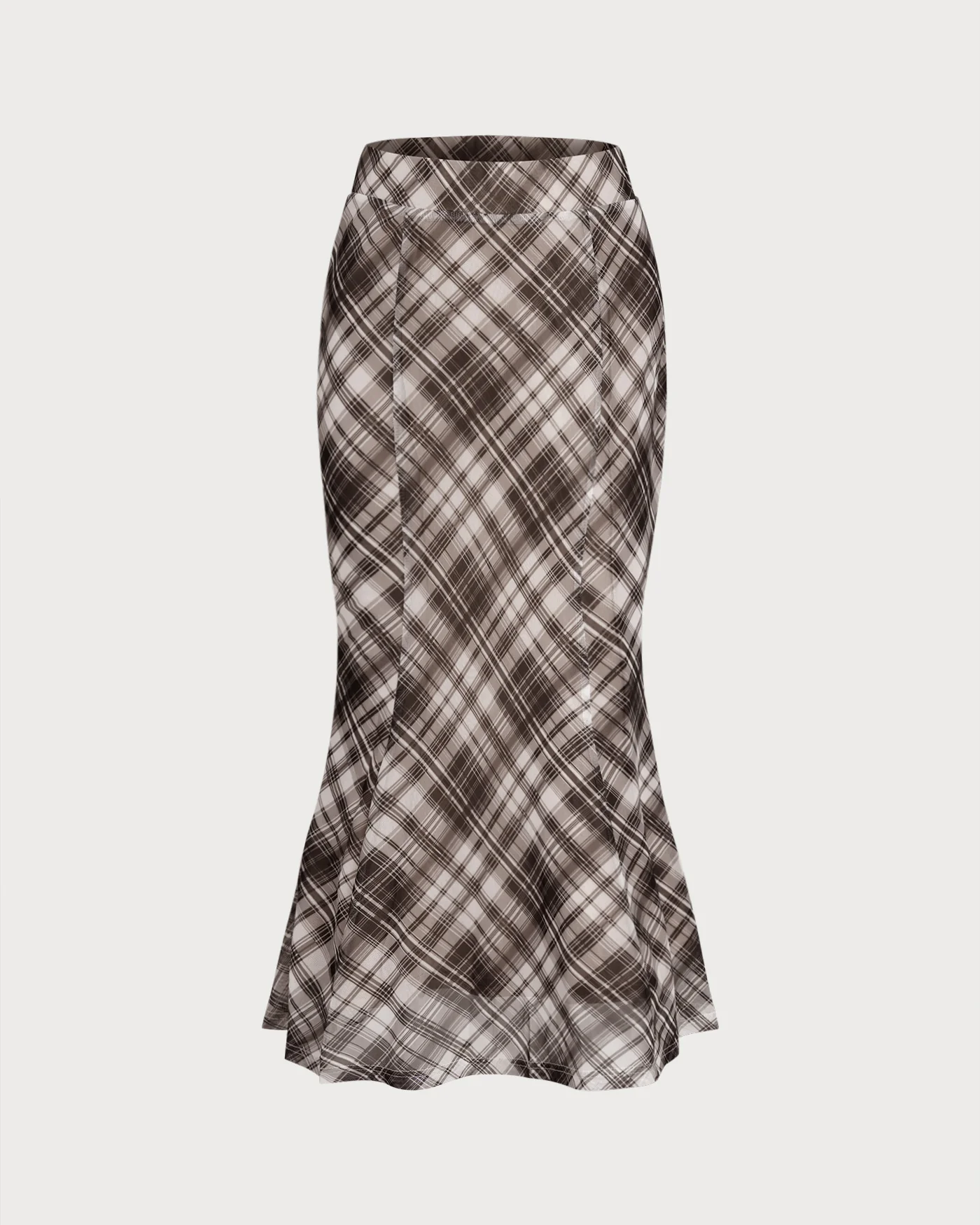 Plaid Mermaid Midi Skirt - Image 8