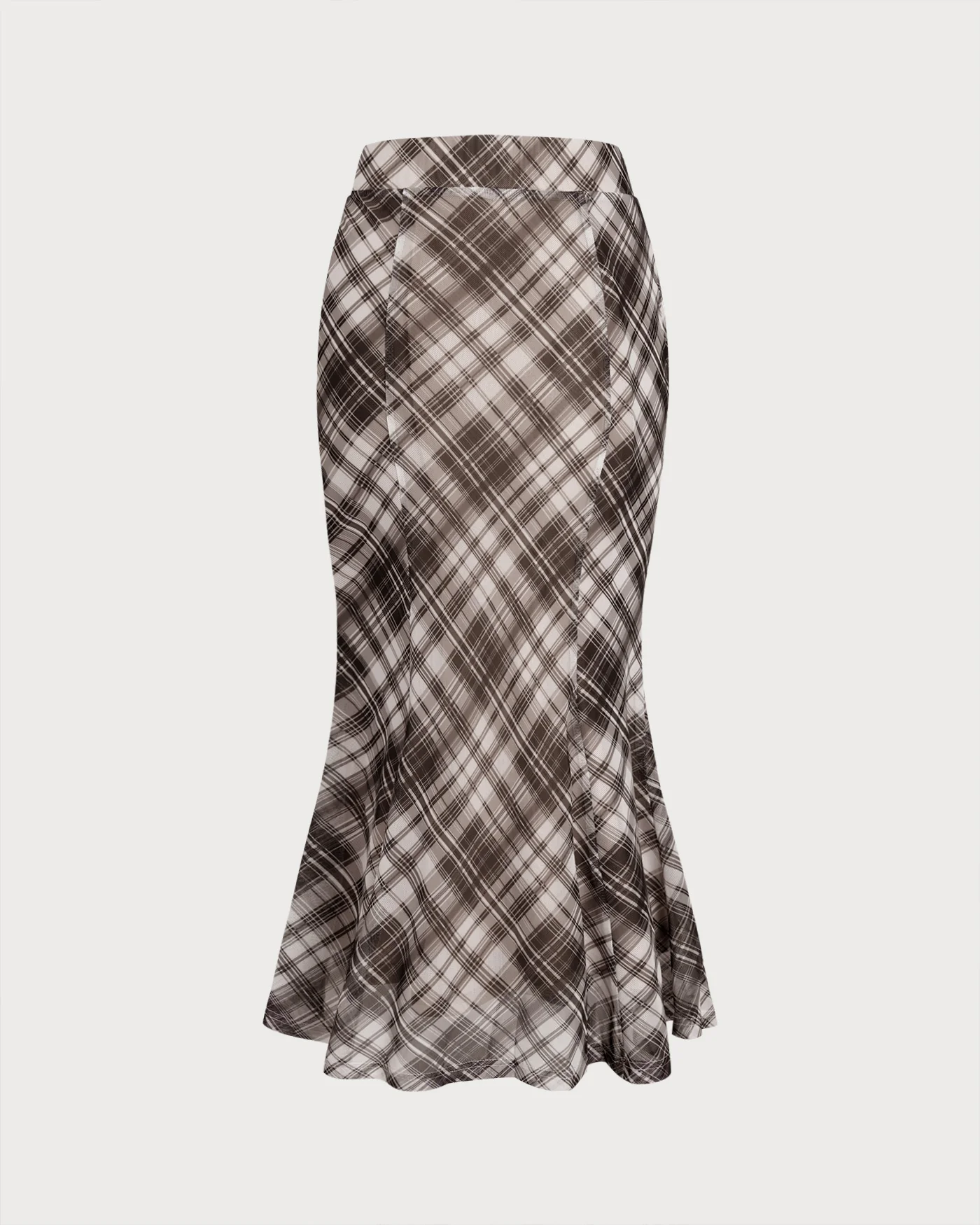 Plaid Mermaid Midi Skirt - Image 9