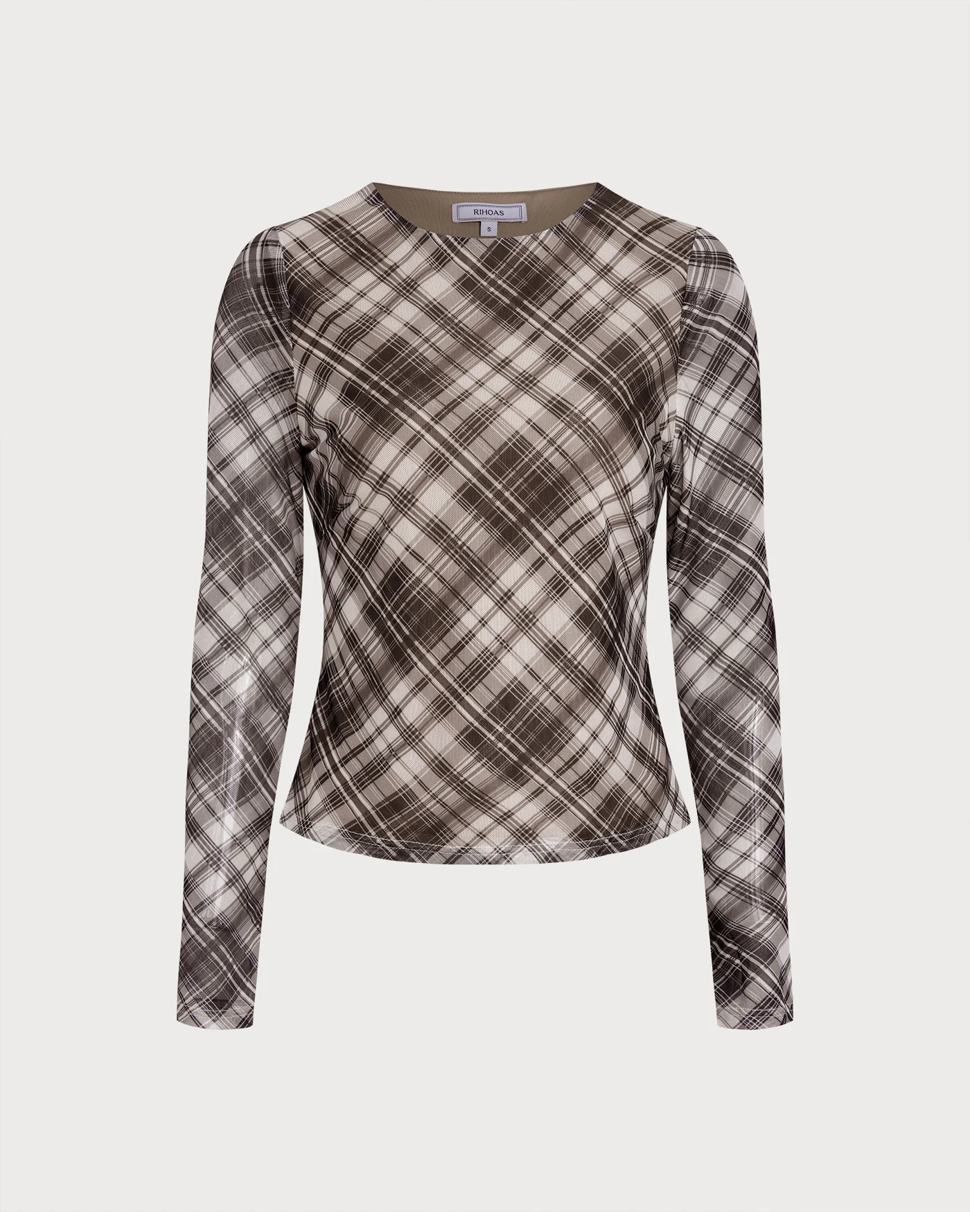Plaid See Through Tee - Image 5
