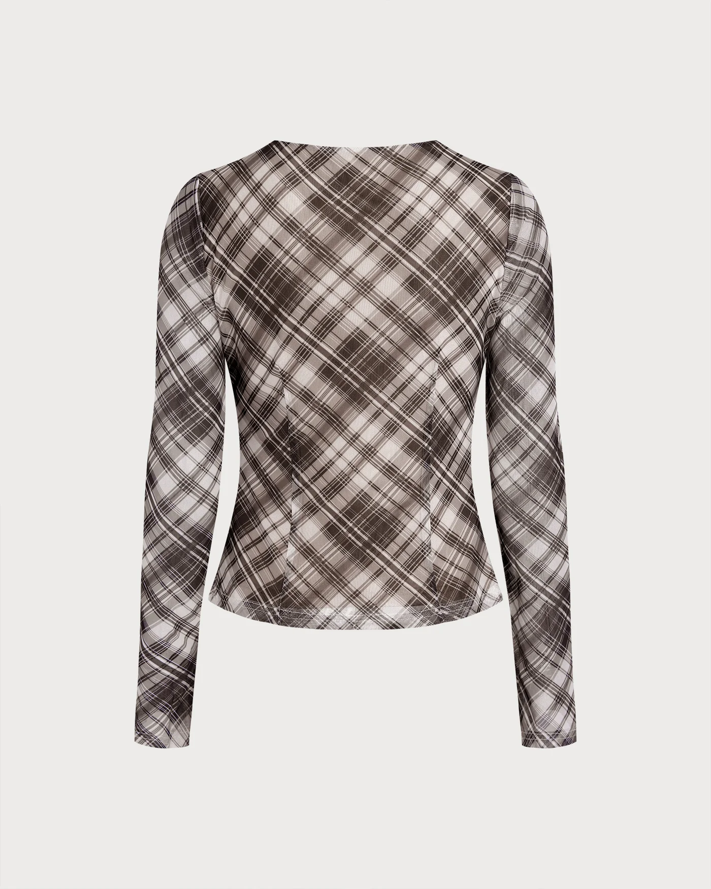 Plaid See Through Tee - Image 6
