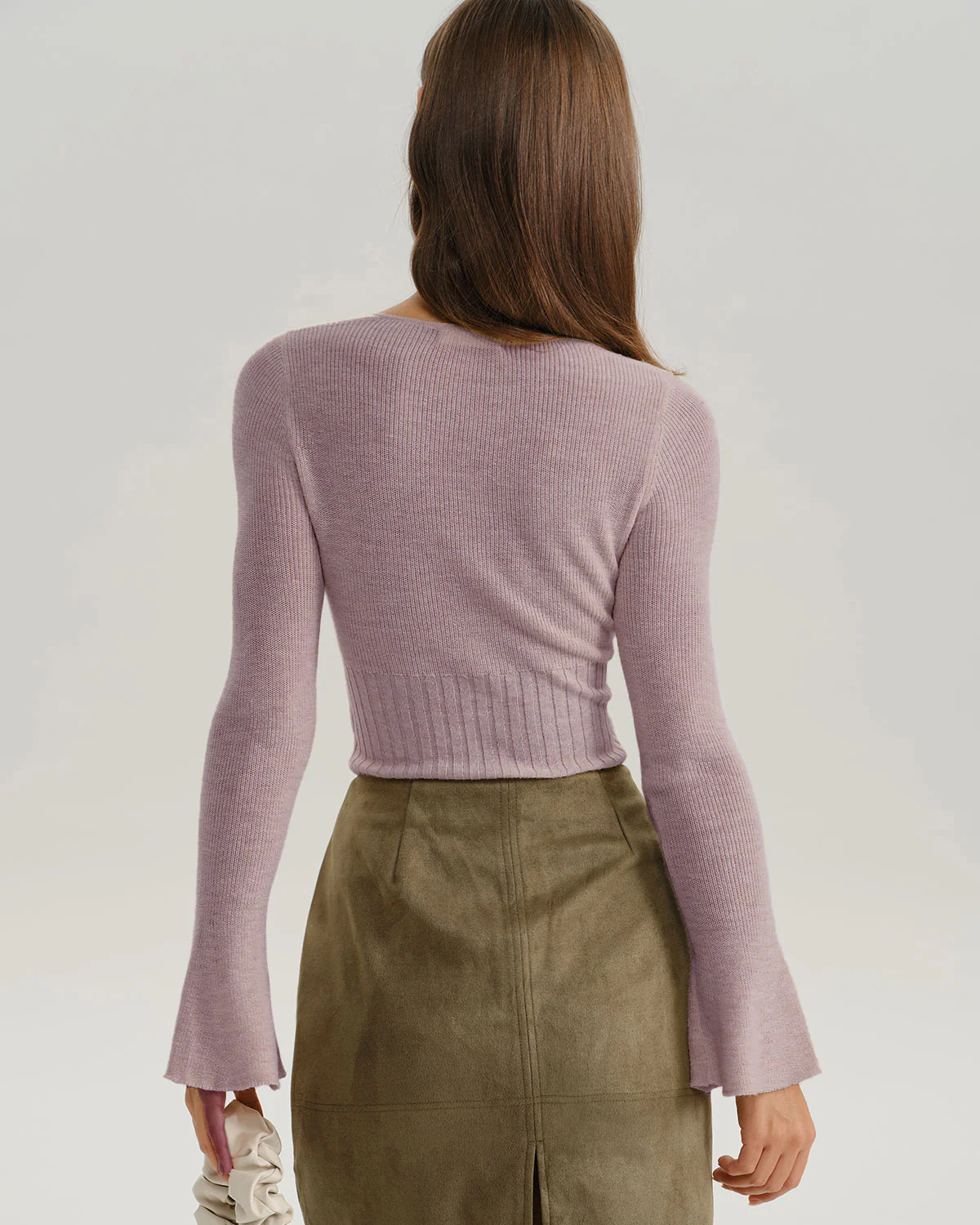 Purple Bell Sleeve Casual Knit Tee - Image 5