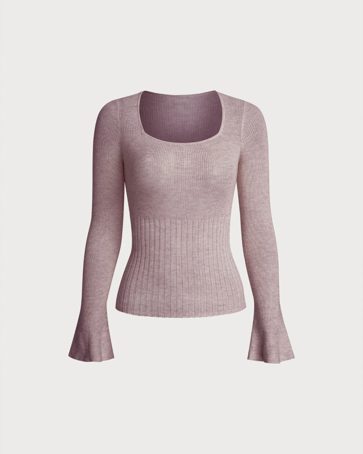 Purple Bell Sleeve Casual Knit Tee - Image 6