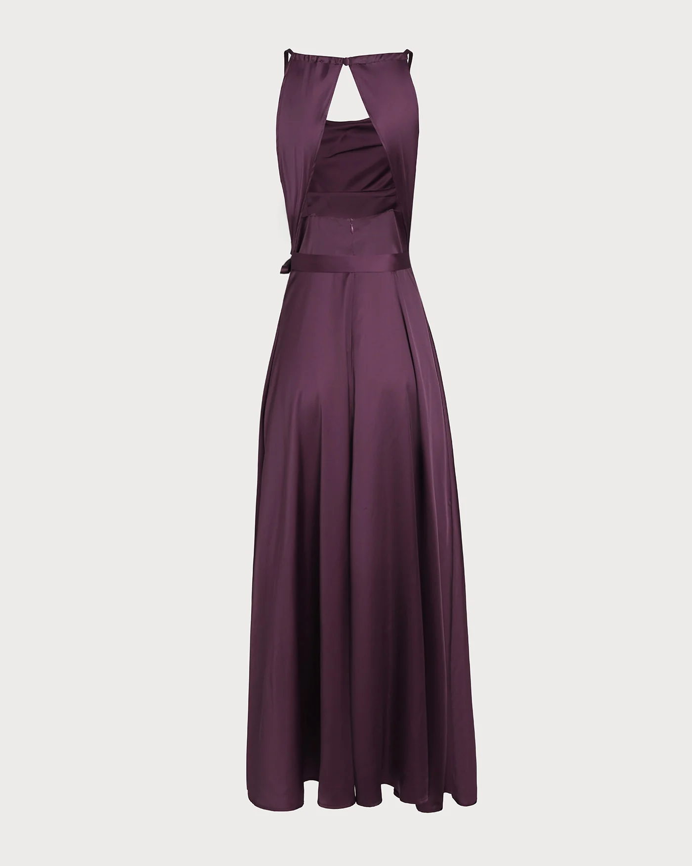 Purple Cowl Neck Satin Maxi Dress - Image 7