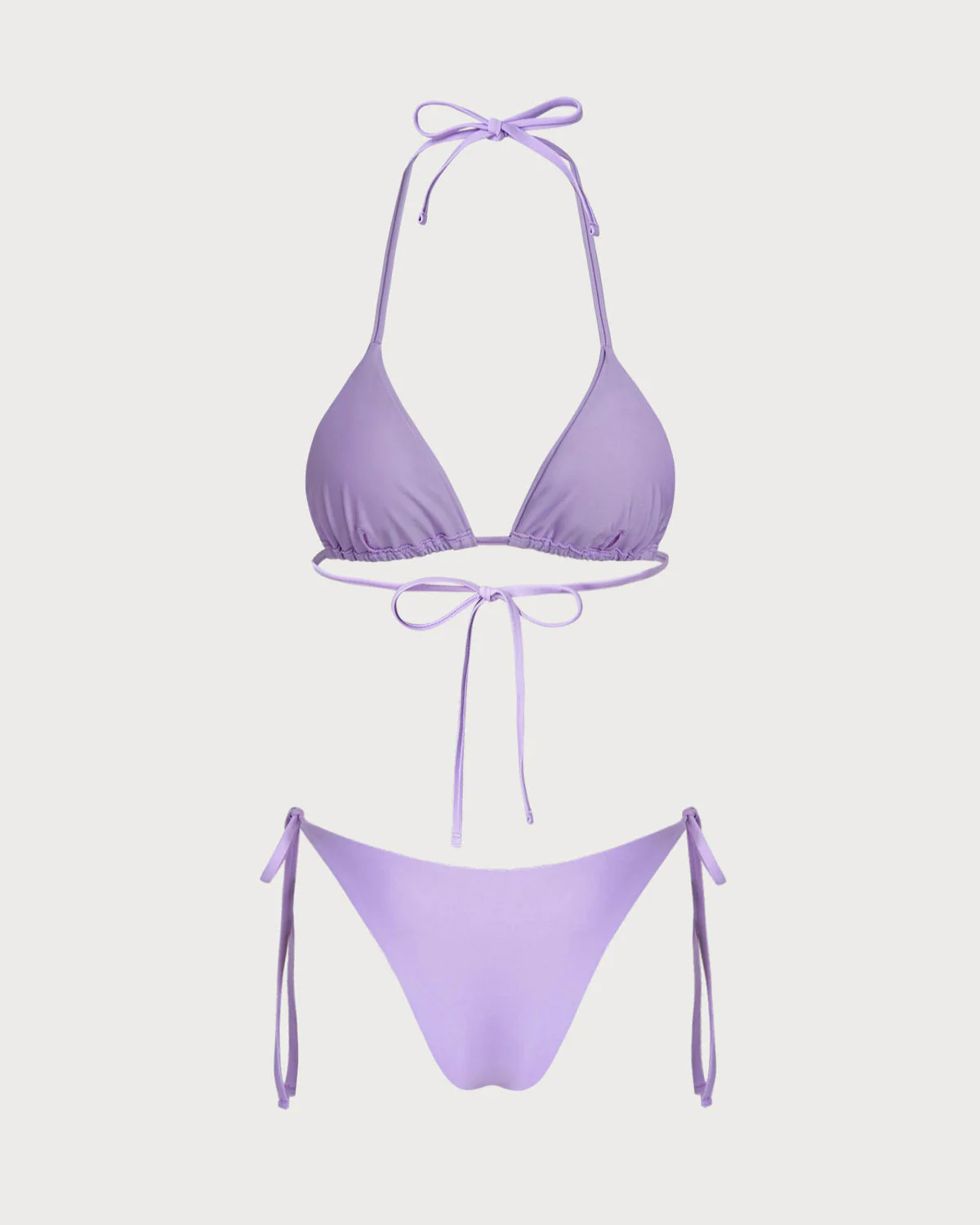 Purple Drawstring Triangle Bikini Set - Image 3