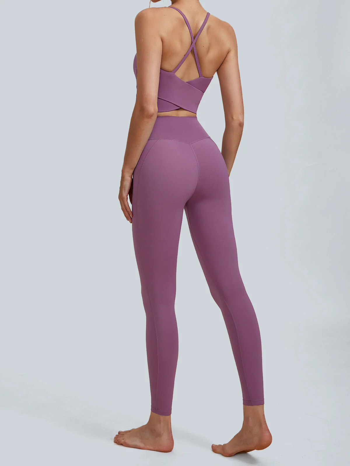 Purple High Waisted Leggings - Image 5