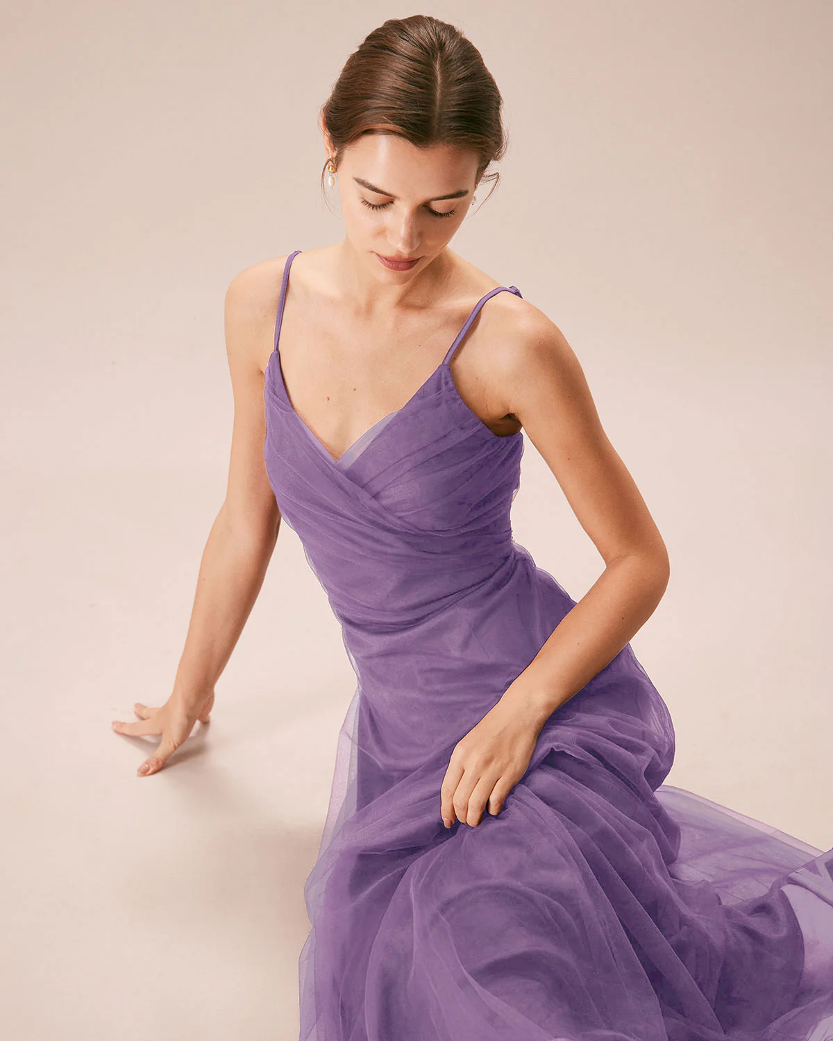 Purple Mesh Wrap Slip Maxi Dress - Image 3