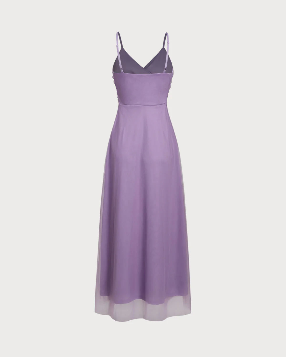 Purple Mesh Wrap Slip Maxi Dress - Image 7