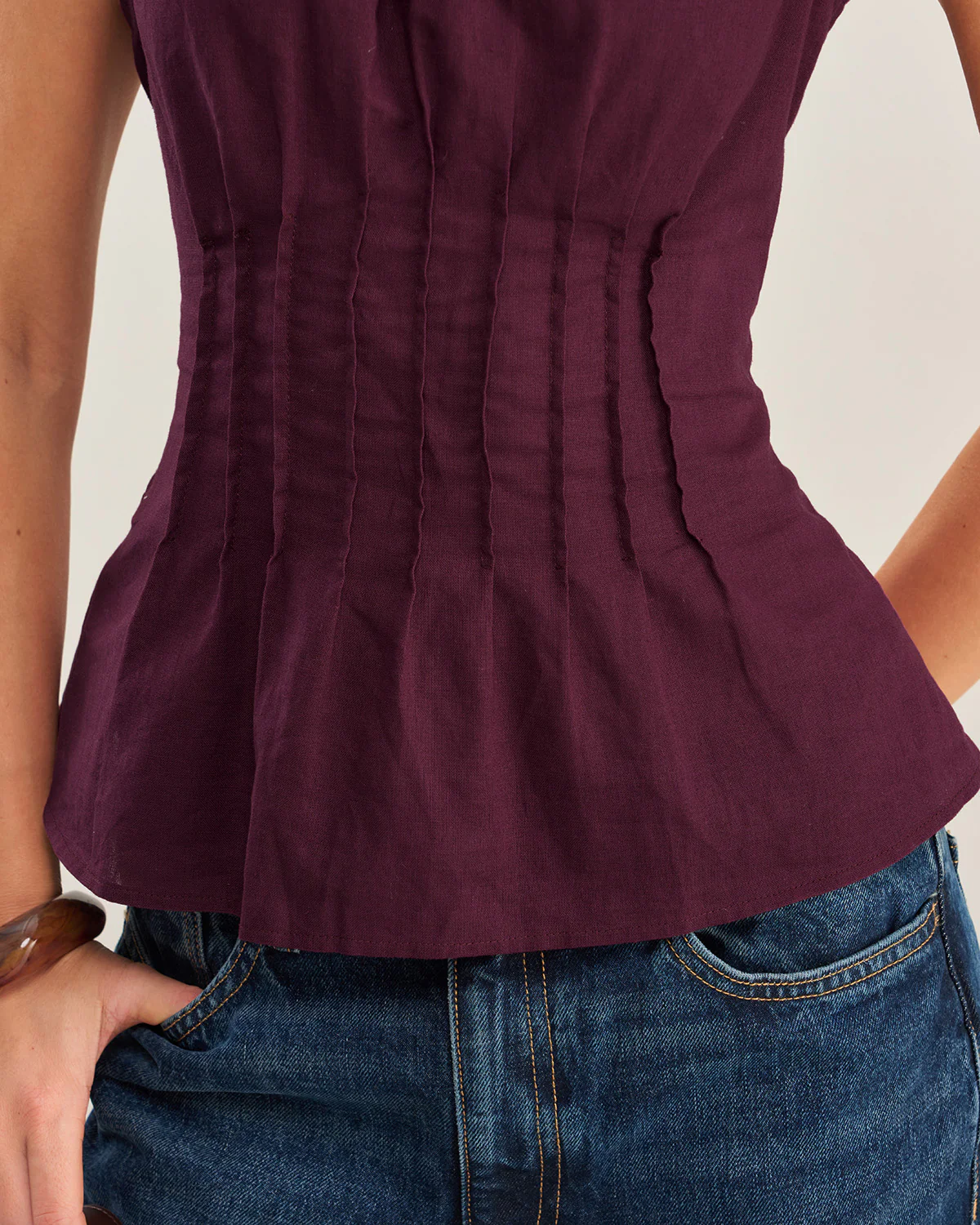 Purple Ruched Tank Top - Image 2