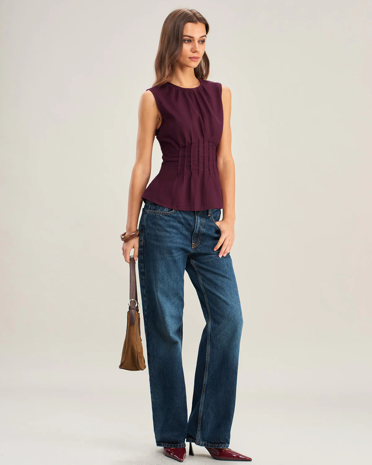 Purple Ruched Tank Top - Image 4