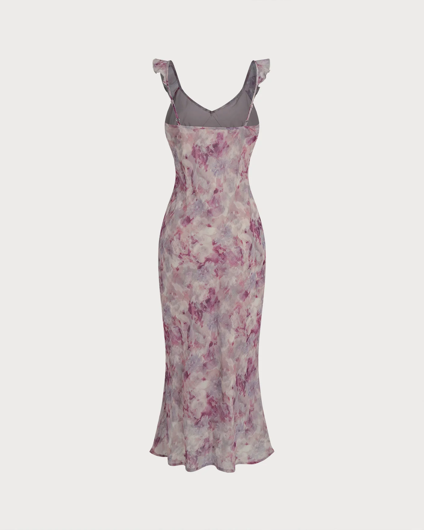 Purple Ruffle A-Line Slip Maxi Dress - Image 6