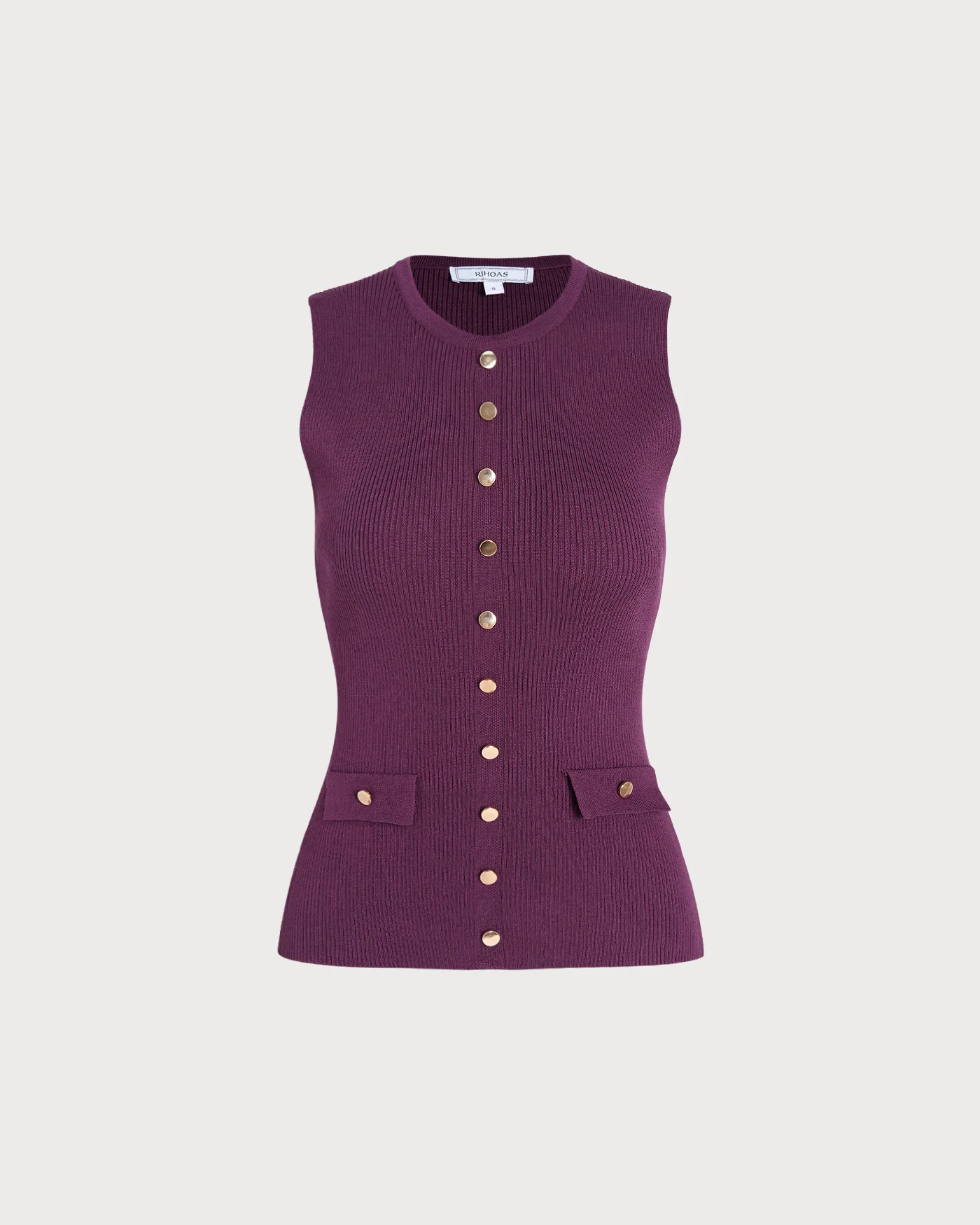 Purple Sleeveless Viscose Tank Top - Image 6
