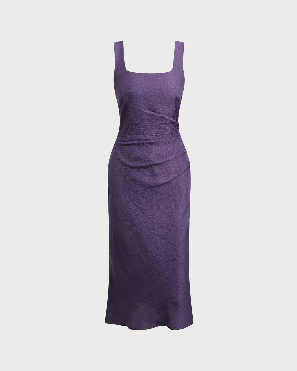 Purple Square Neck Slip Midi Dress - Image 7