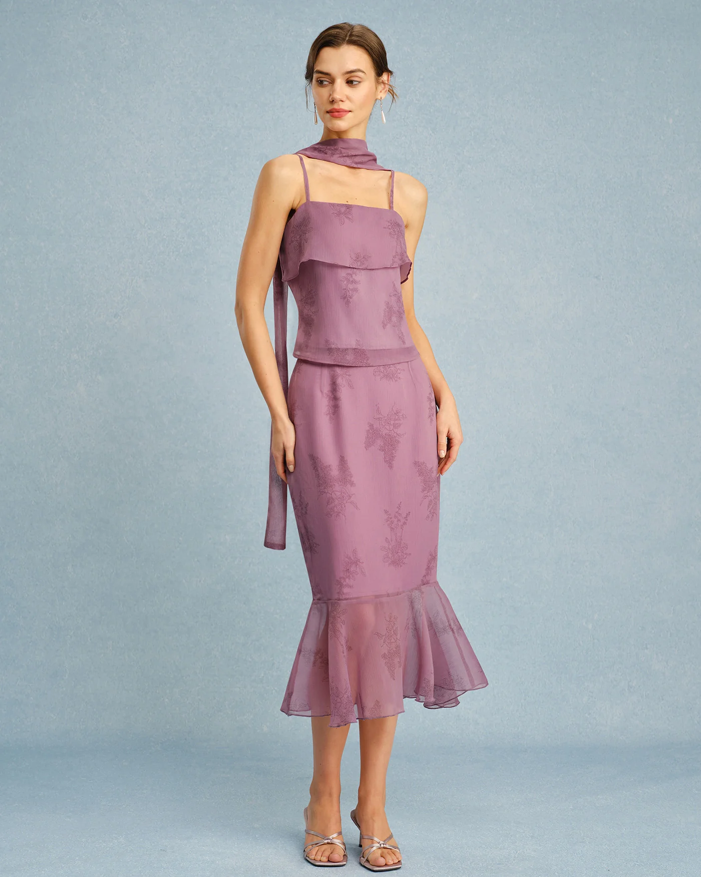 Purple Square Neck Tie Cami Top - Image 4